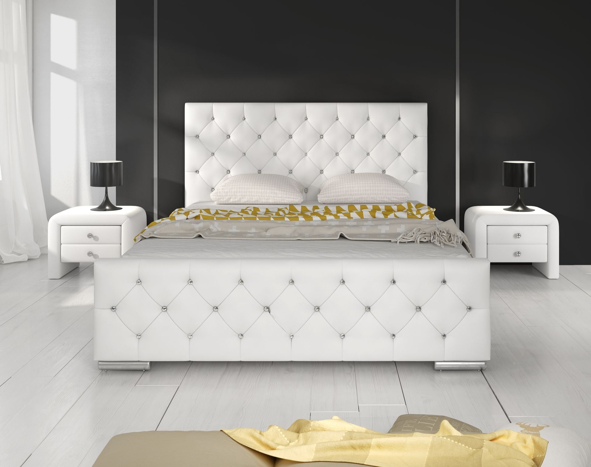 Aventura Diamond - Tweepersoonsbed - Wit - 180x200 cm