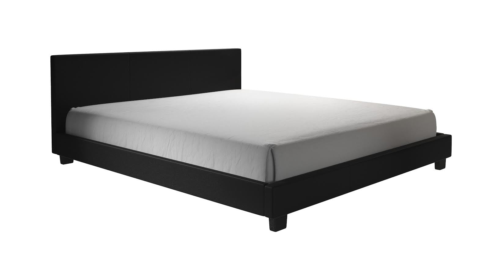 George - Tweepersoonsbed - Kunstleer zwart - 160x200 cm
