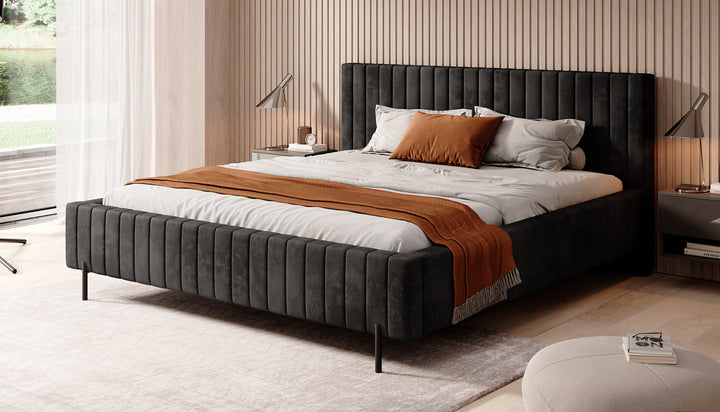 Ventum - Tweepersoonsbed - Velvet zwart - 180x200 cm