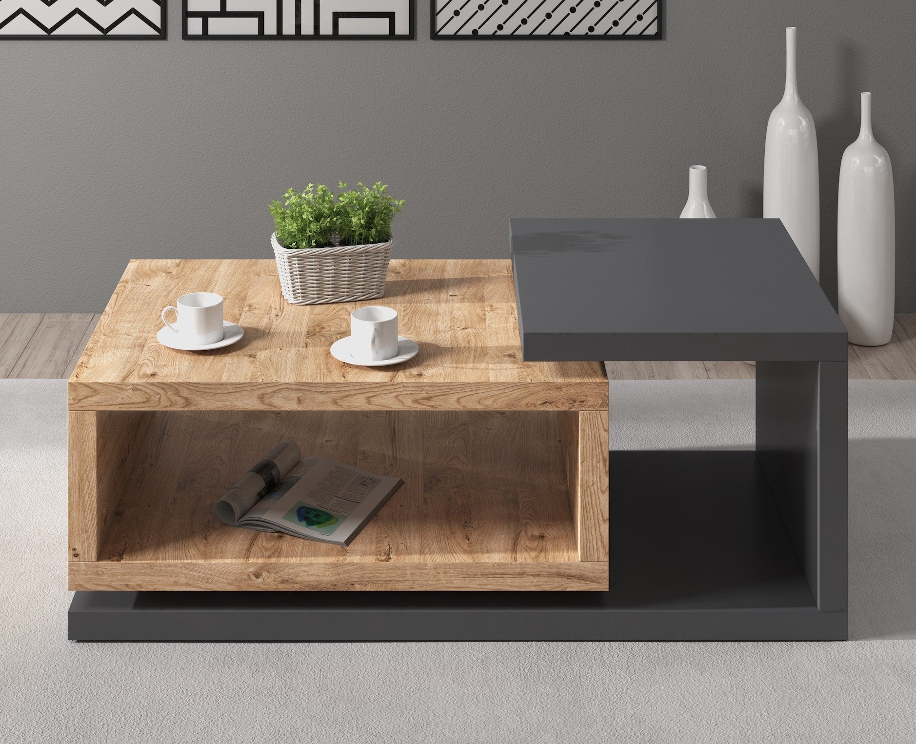 Bello - Salontafel - Eiken/antraciet