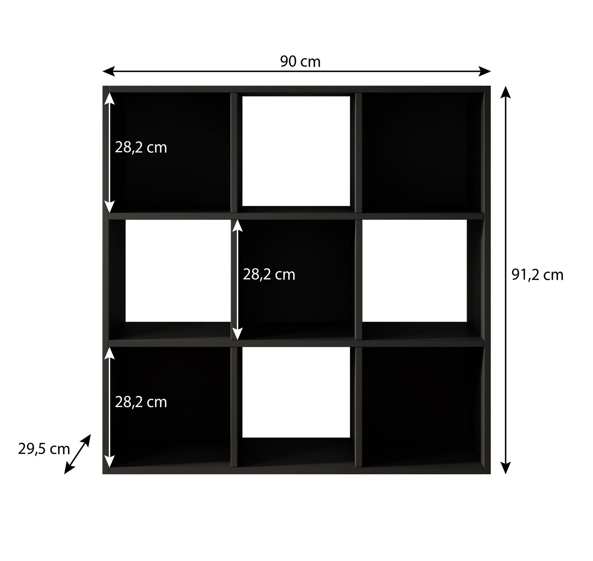Cajsa - Boekenkast - Zwart - 60x30x91 cm