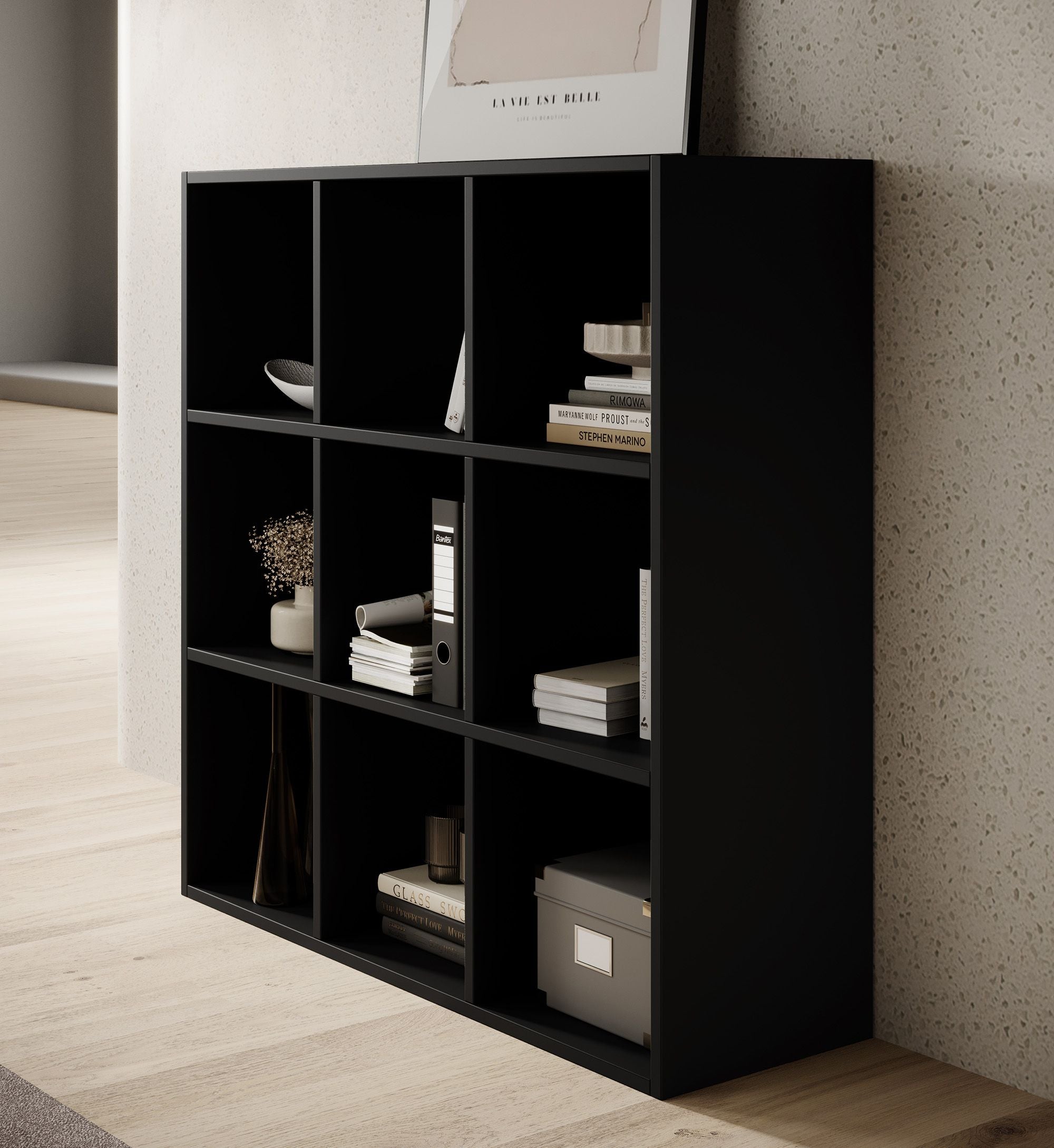 Cajsa - Boekenkast - Zwart - 60x30x91 cm