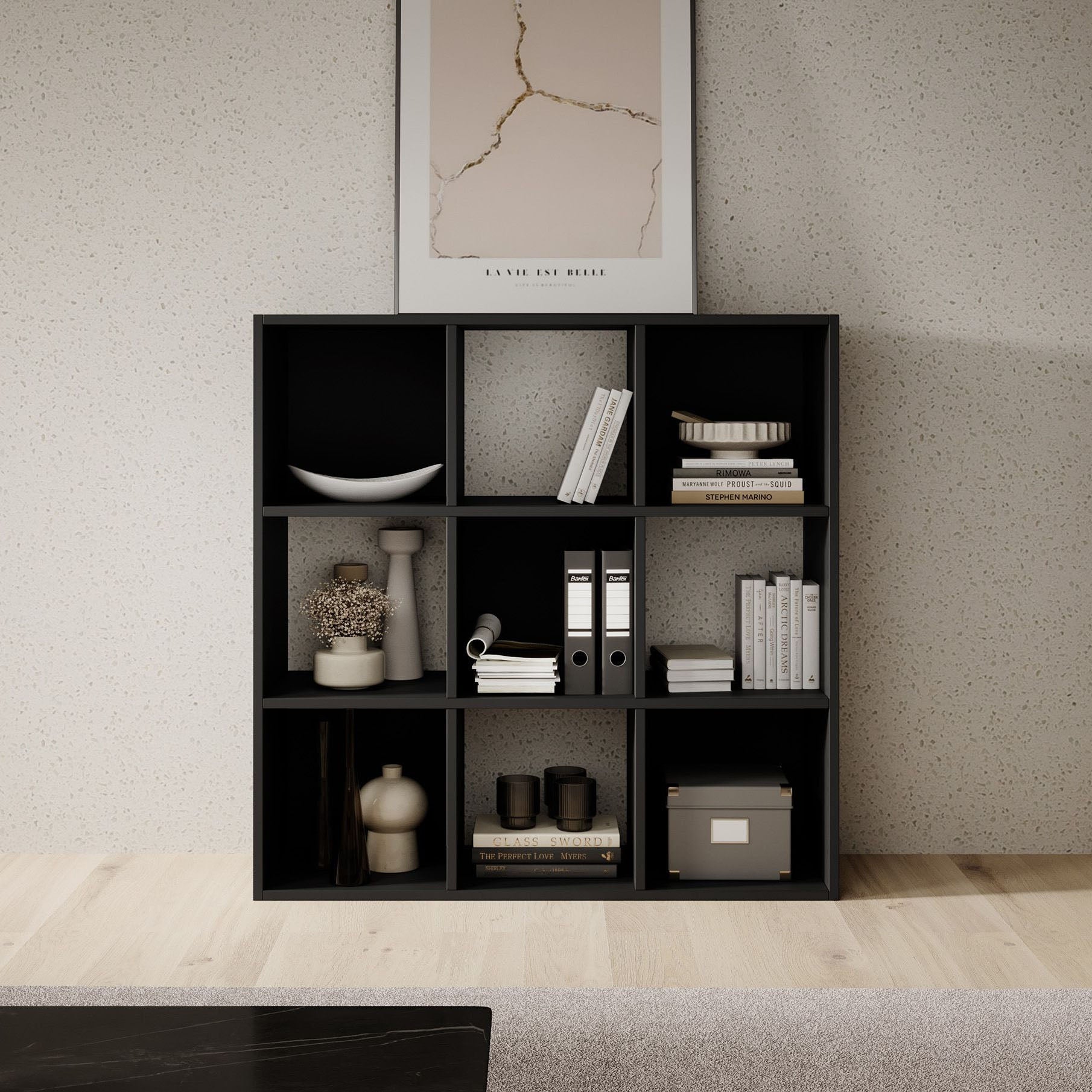 Cajsa - Boekenkast - Zwart - 60x30x91 cm