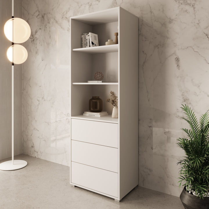 Gideon - Boekenkast - Wit - 54x42x180 cm