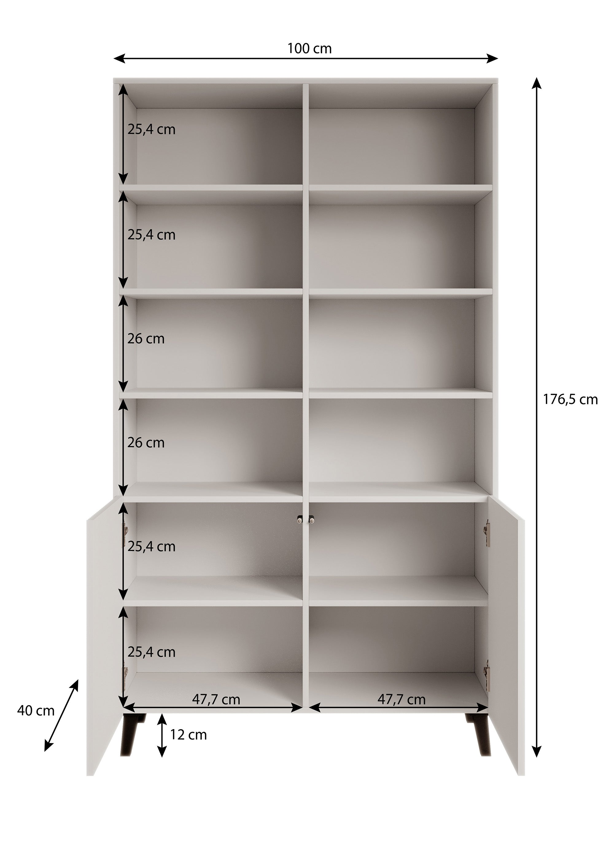 Palamos - Boekenkast - Wit - 100x40x177 cm
