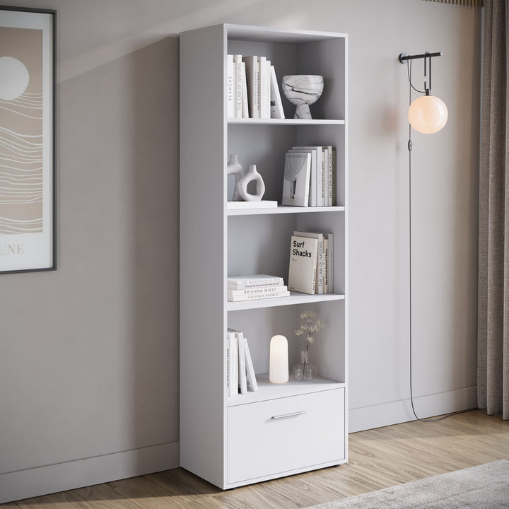 Tristan - Boekenkast - Wit - 60x34x177 cm