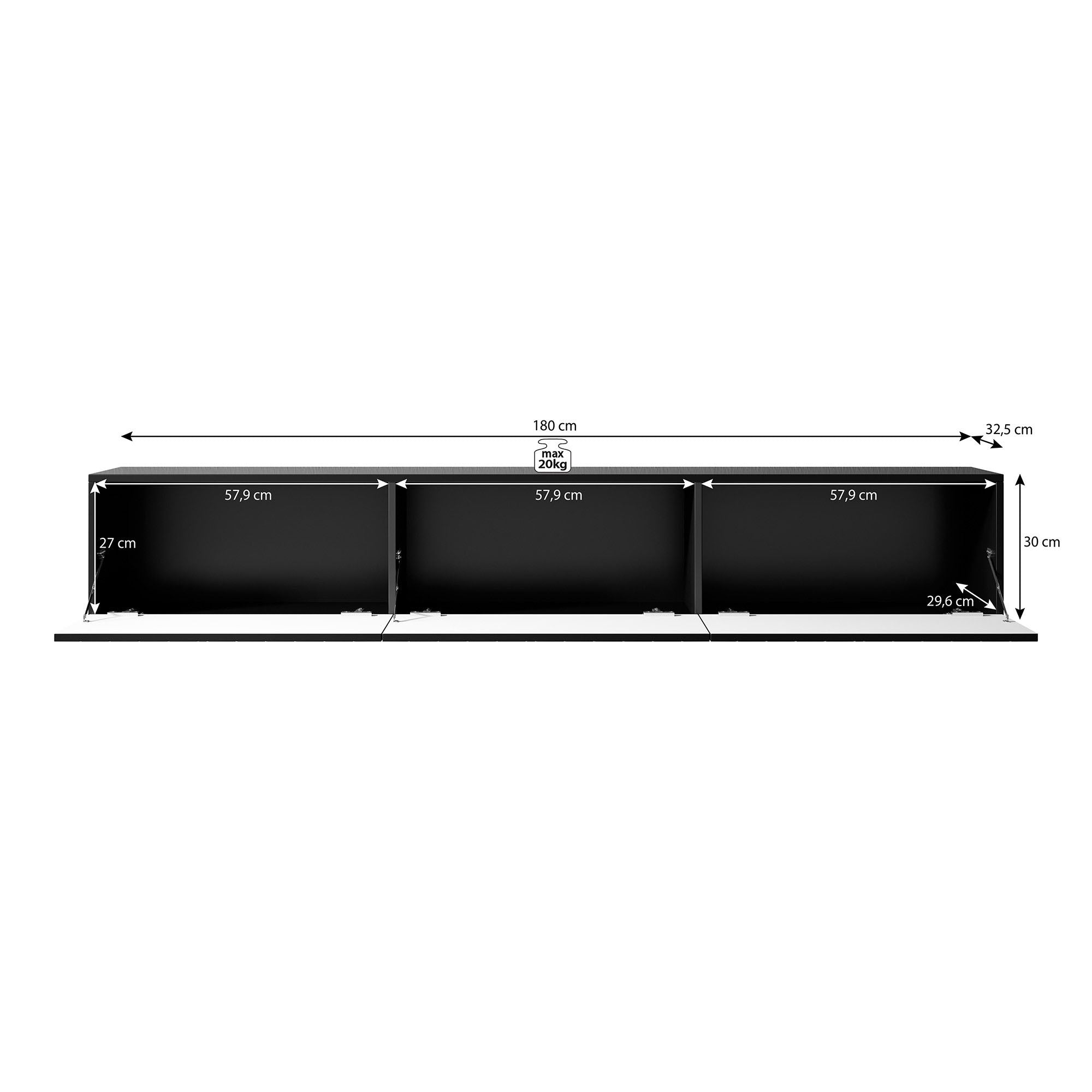 Bonzo - TV-Meubel - Zwart visgraat - 180 cm