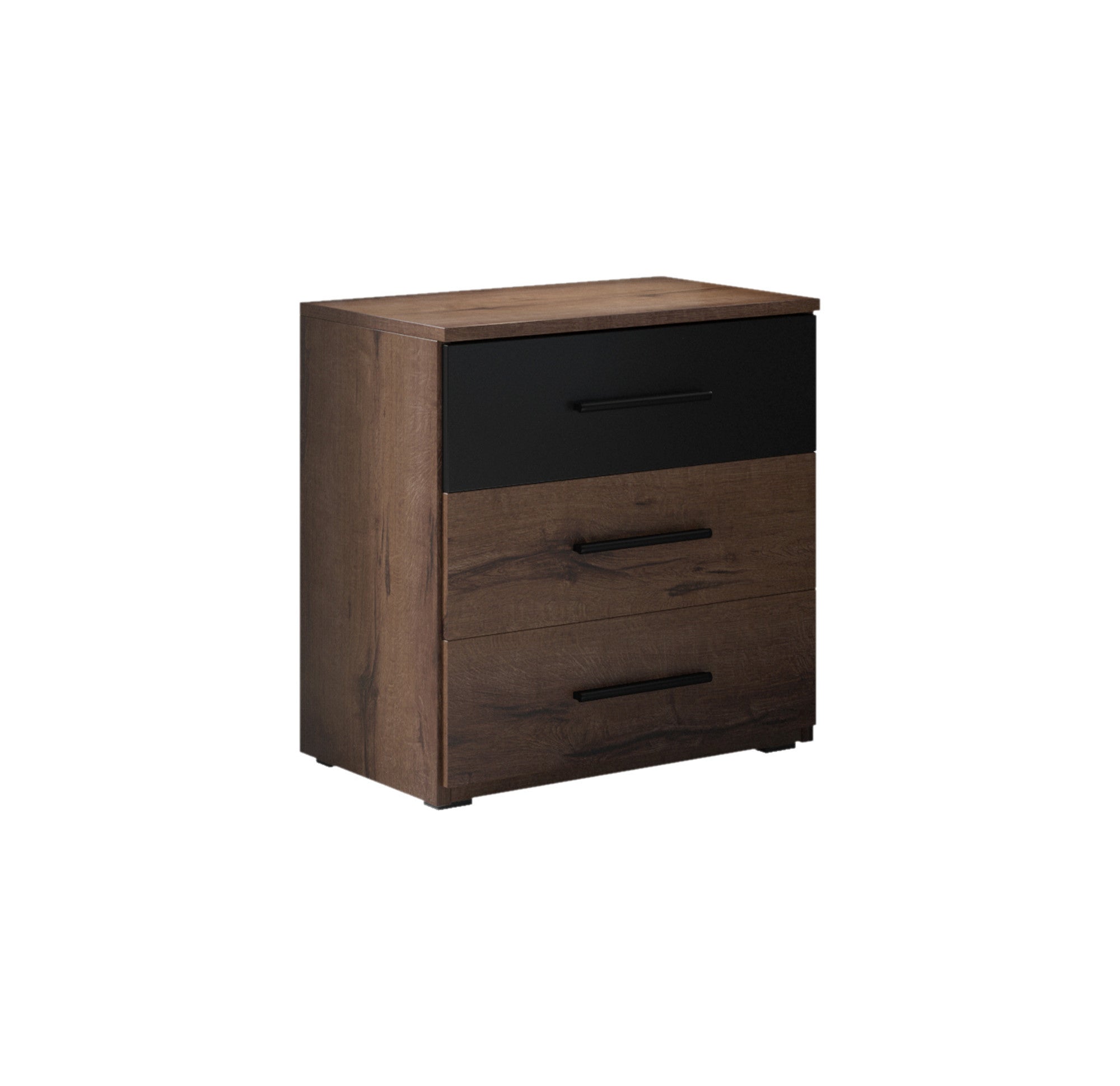 Brown - Nachtkastje - Zwart/eiken