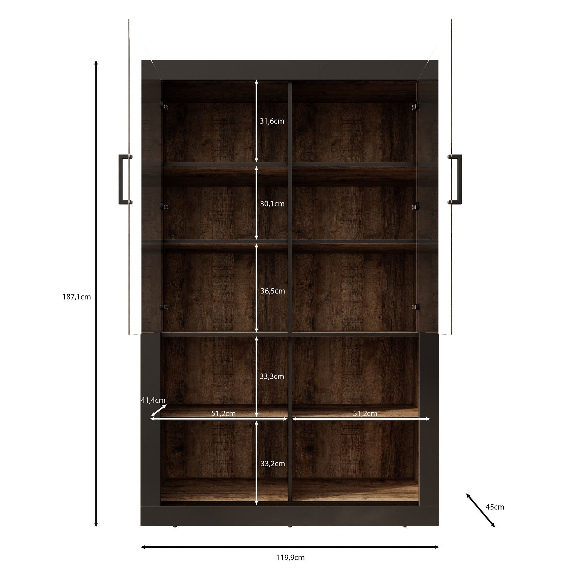 Trinidad - Buffetkast - Eiken - 120x45x187 cm