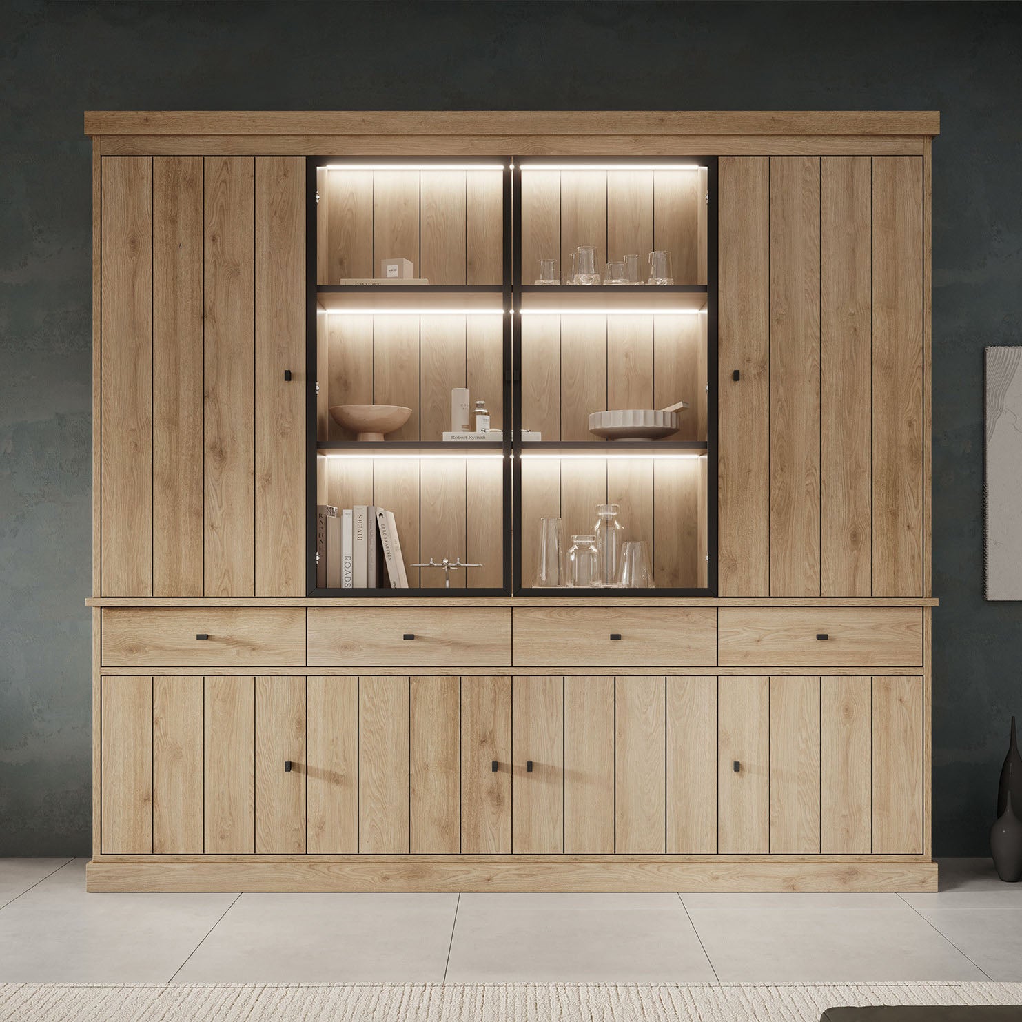 Vince 4 - Buffetkast - Eiken - 240x40x220 cm