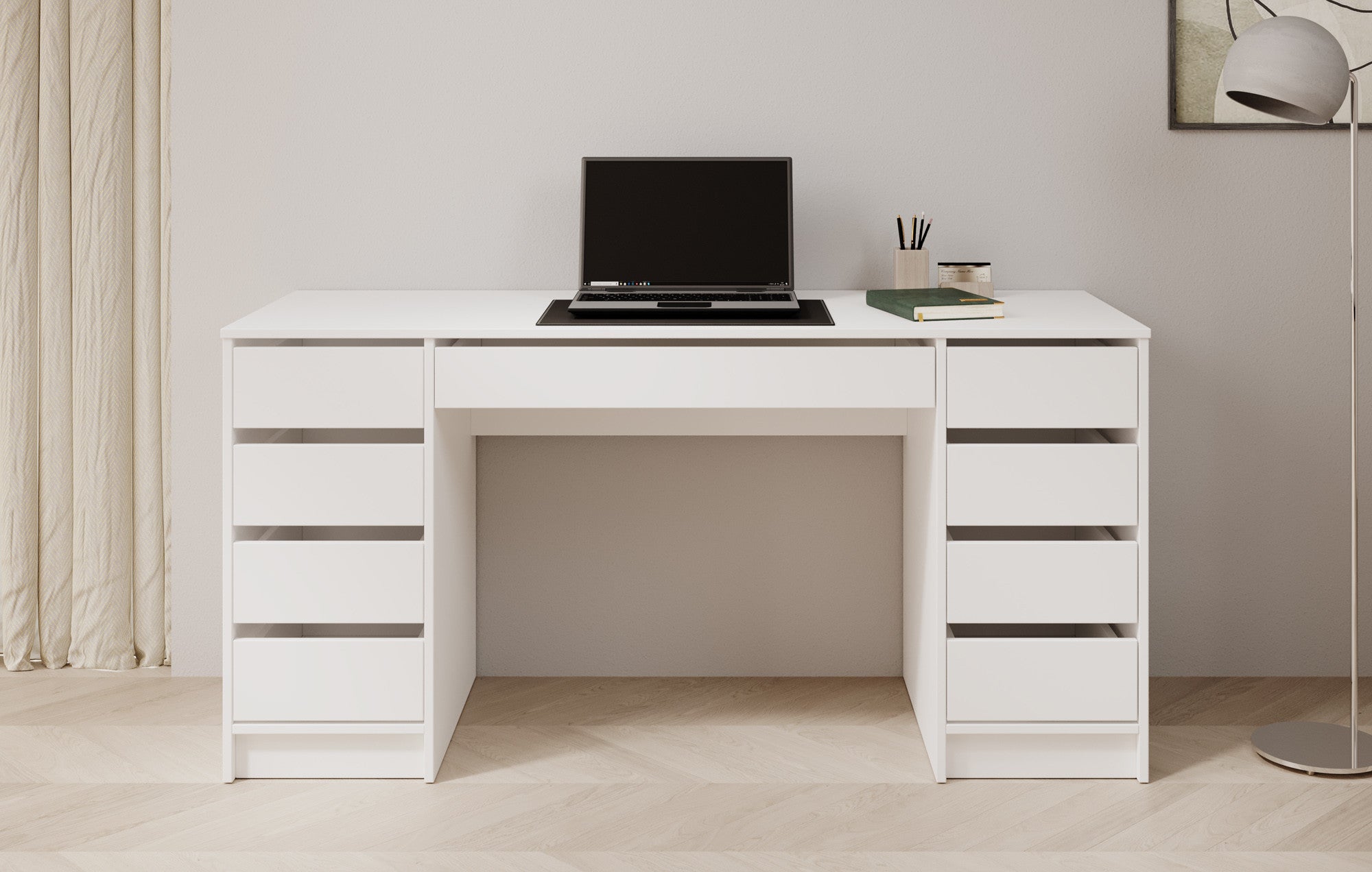 Avio 2 - Bureau - Wit - 154x55 cm