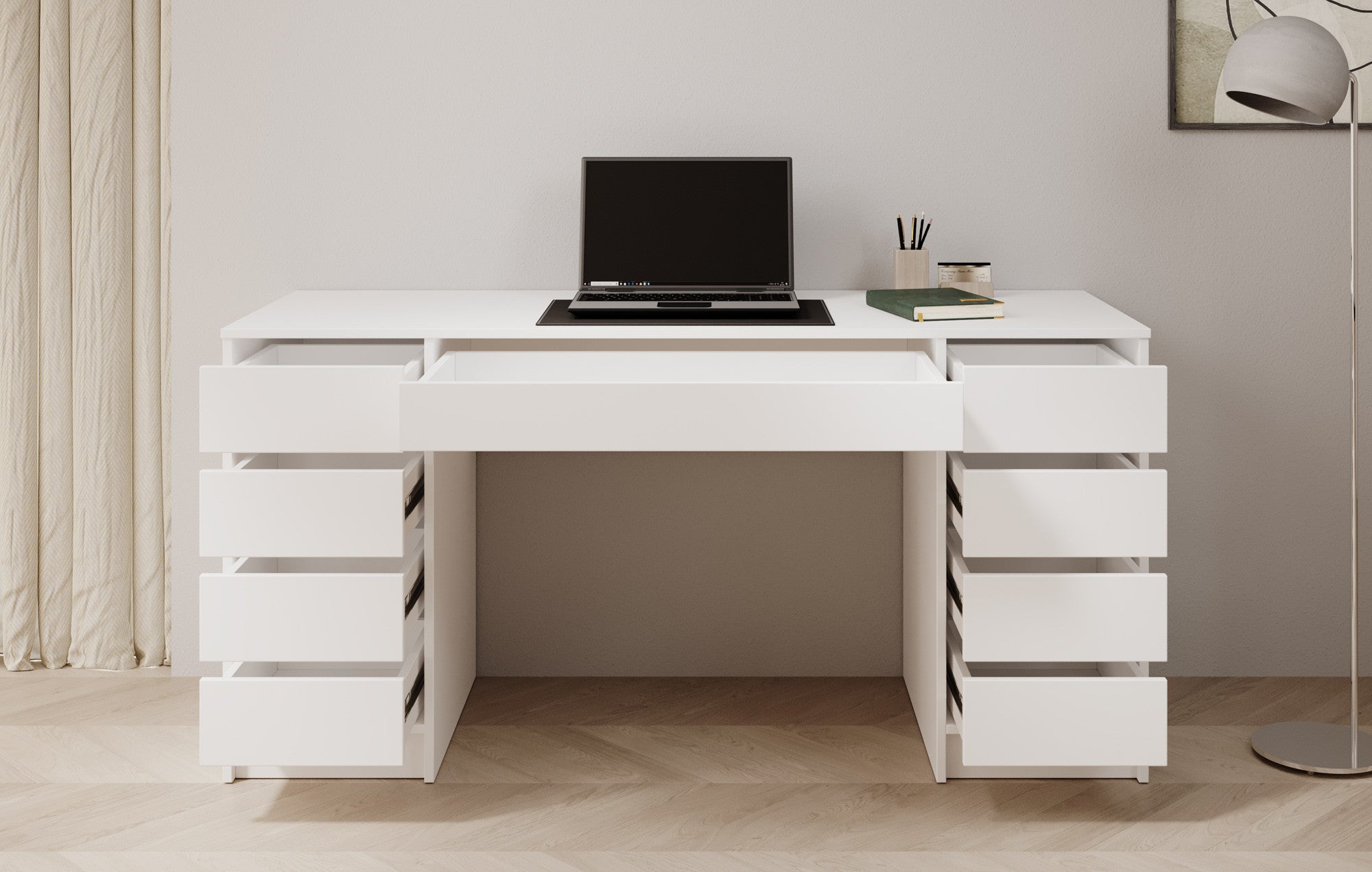 Avio 2 - Bureau - Wit - 154x55 cm