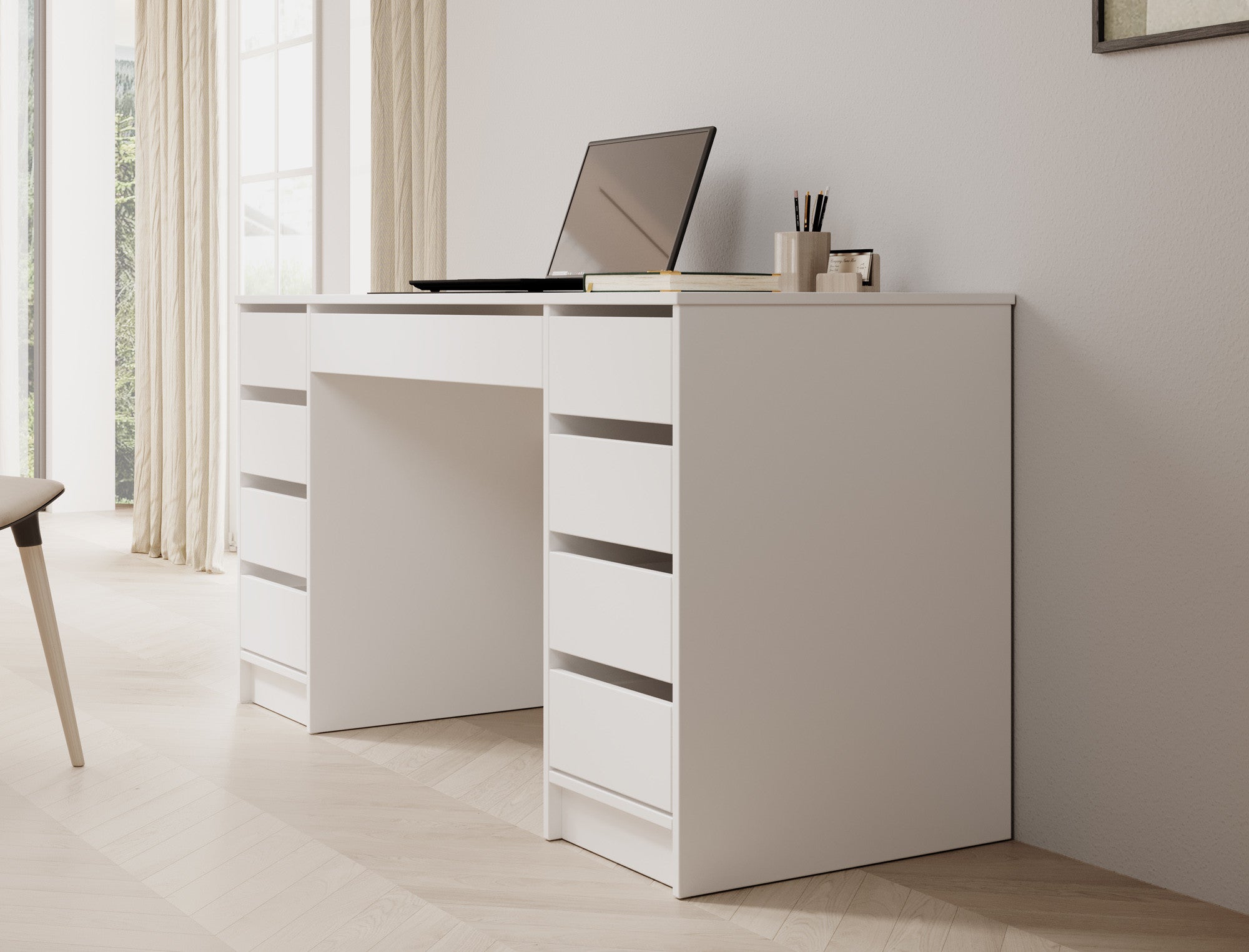 Avio 2 - Bureau - Wit - 154x55 cm