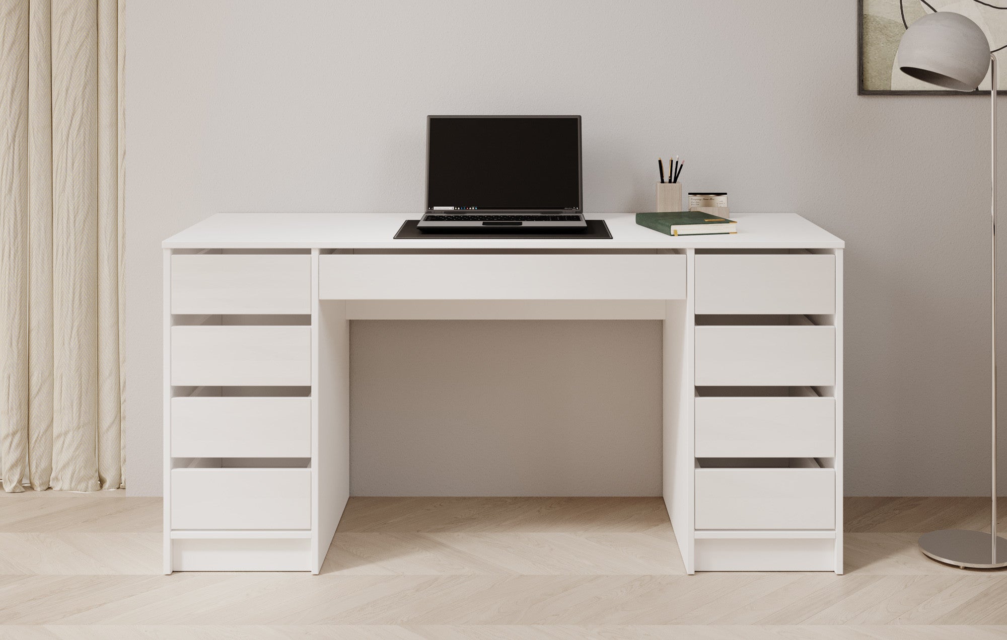 Avio 2 - Bureau - Wit hoogglans - 154x55 cm