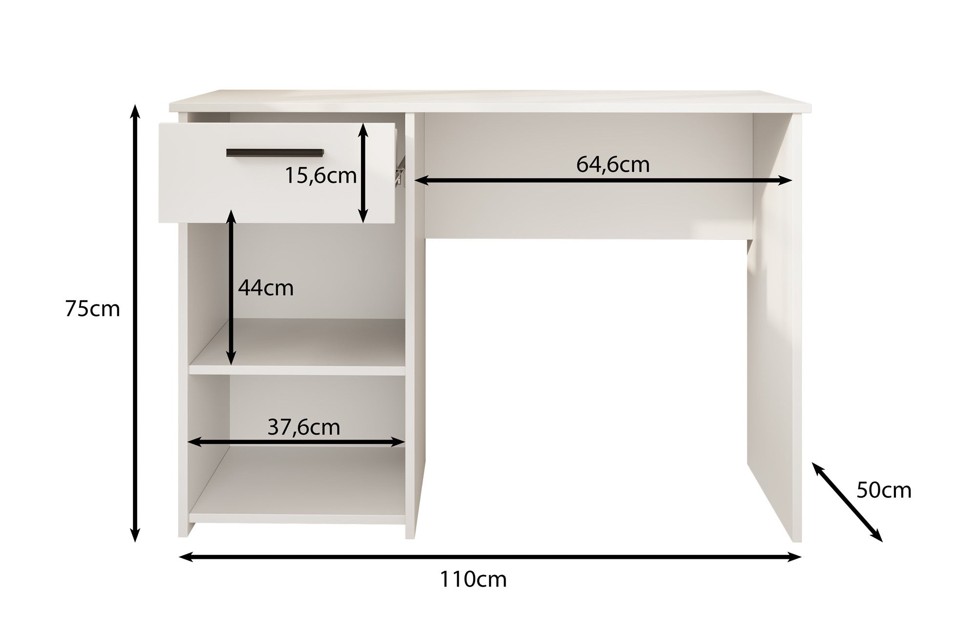 Bellini - Bureau - Grijs - 110 cm