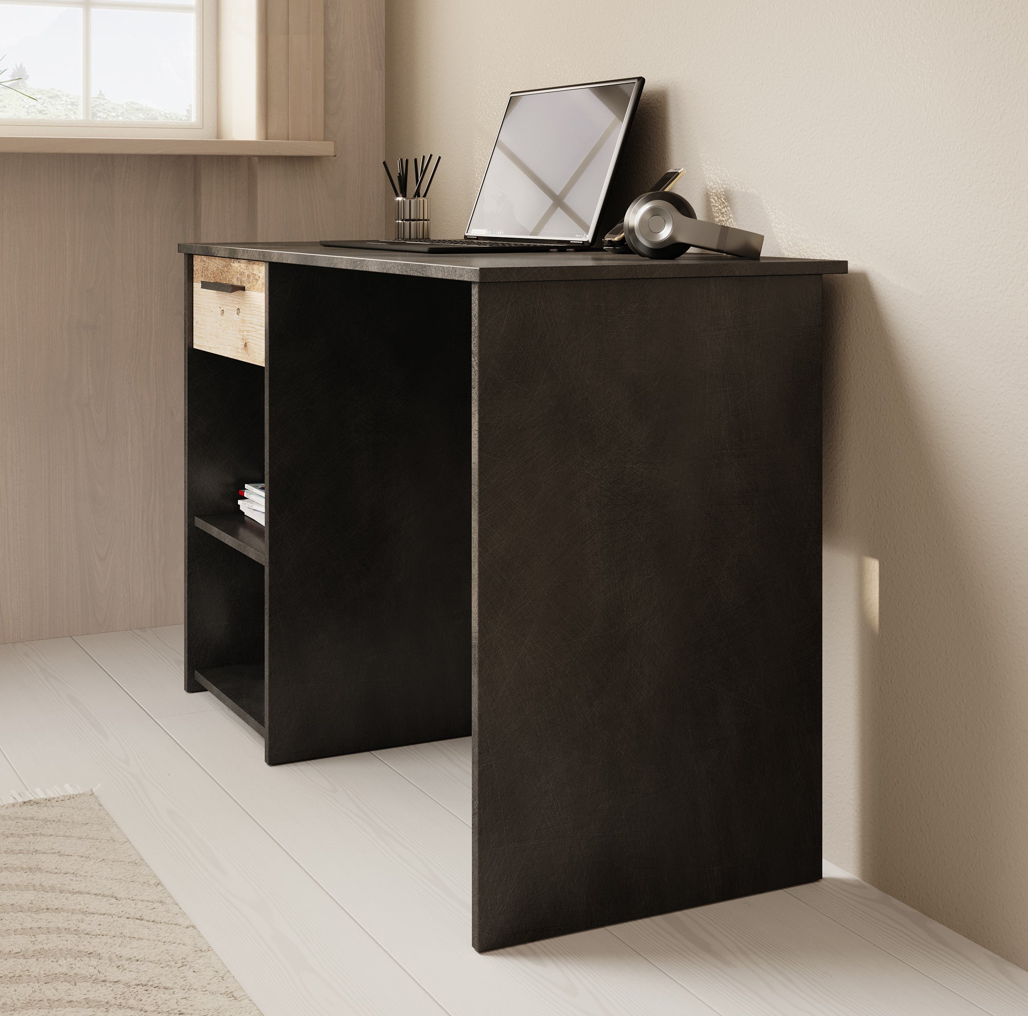 Hyatt - Bureau - Eiken/wit - 156x55 cm