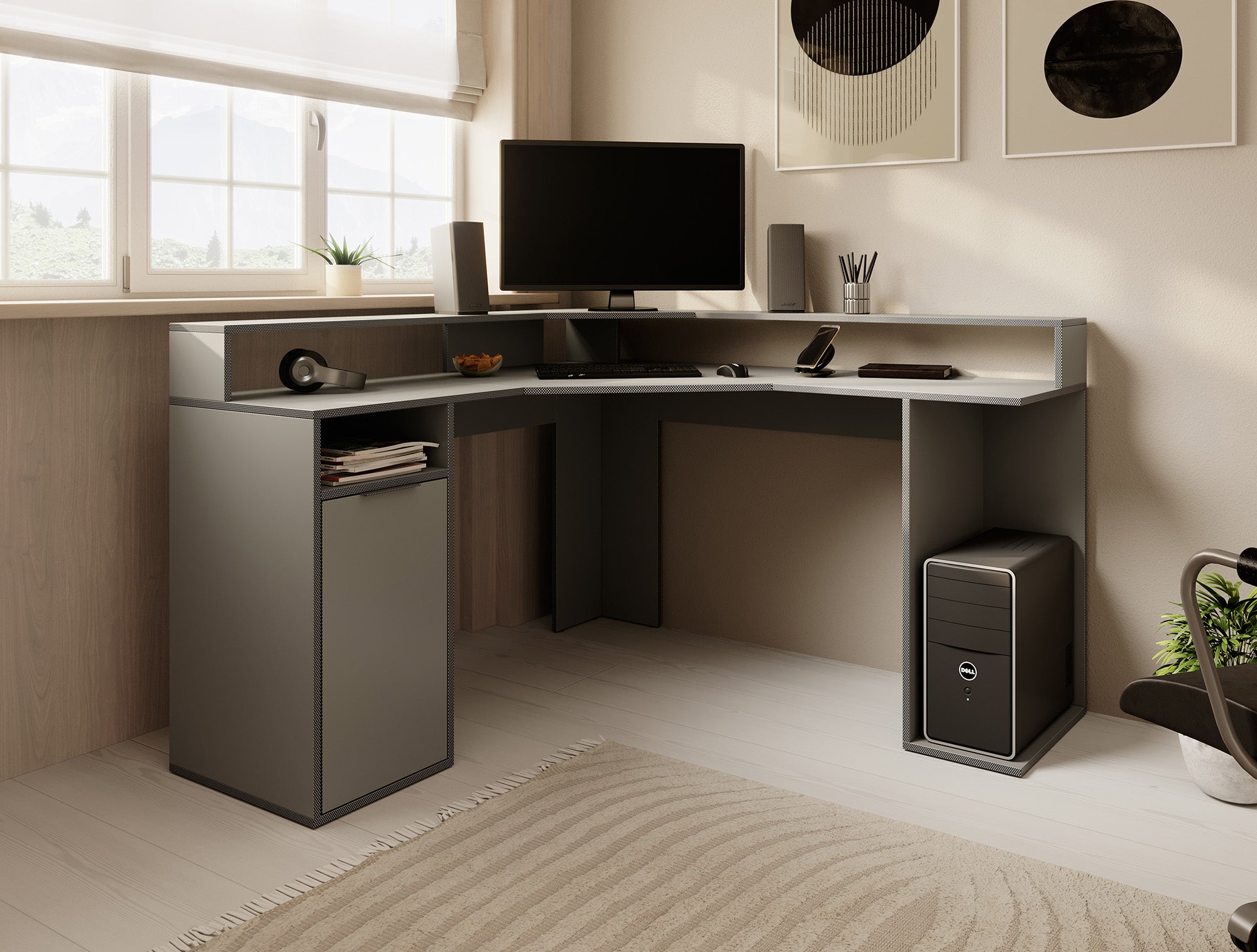 Charlotte  - Bureau - Grijs - 139x139 cm