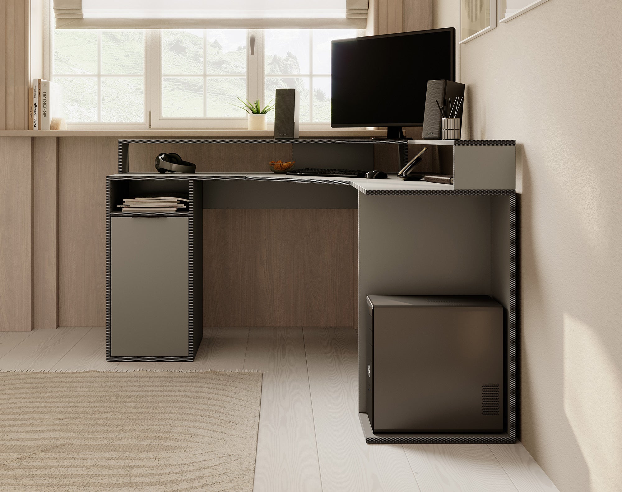 Charlotte  - Bureau - Grijs - 139x139 cm