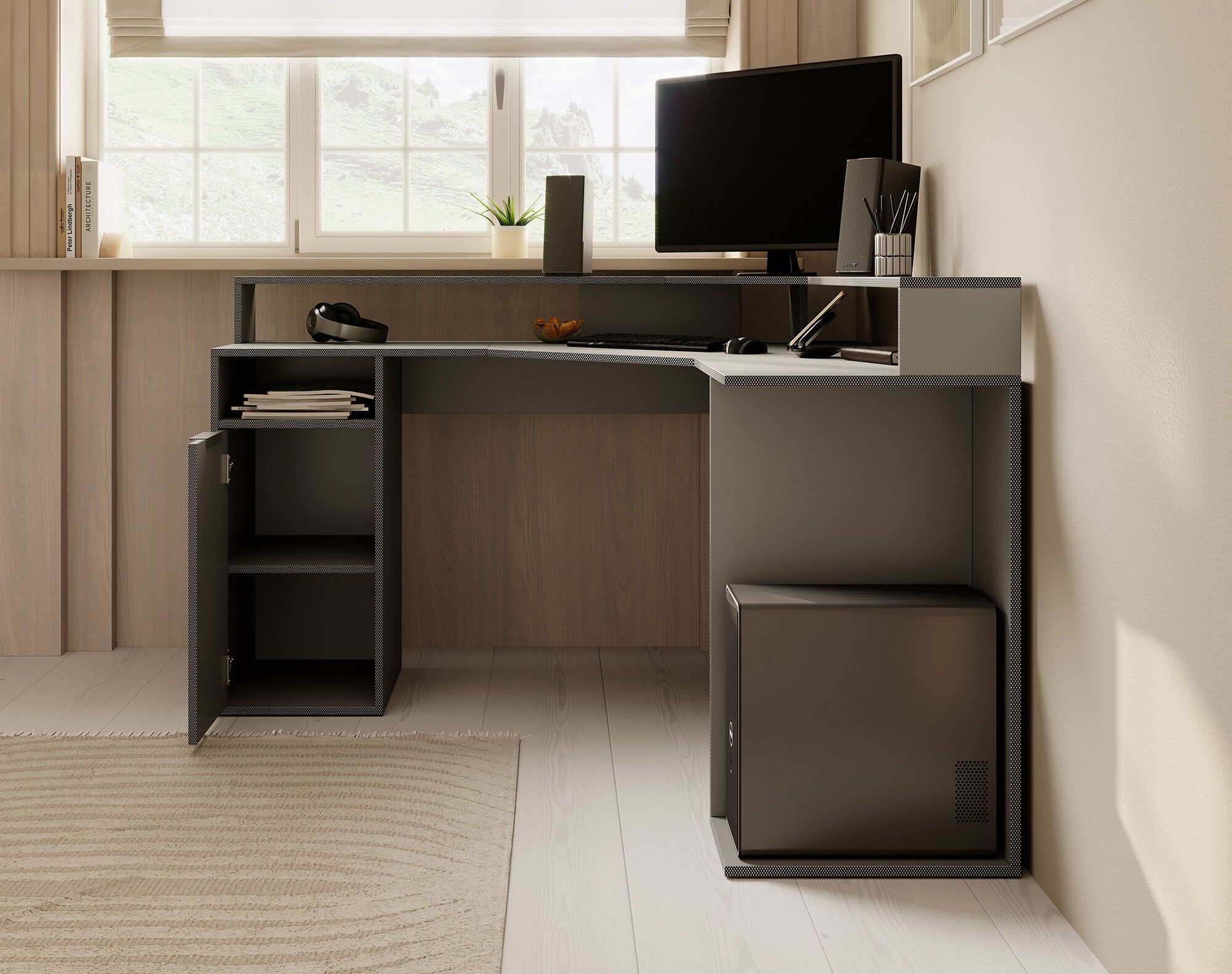 Charlotte  - Bureau - Grijs - 139x139 cm