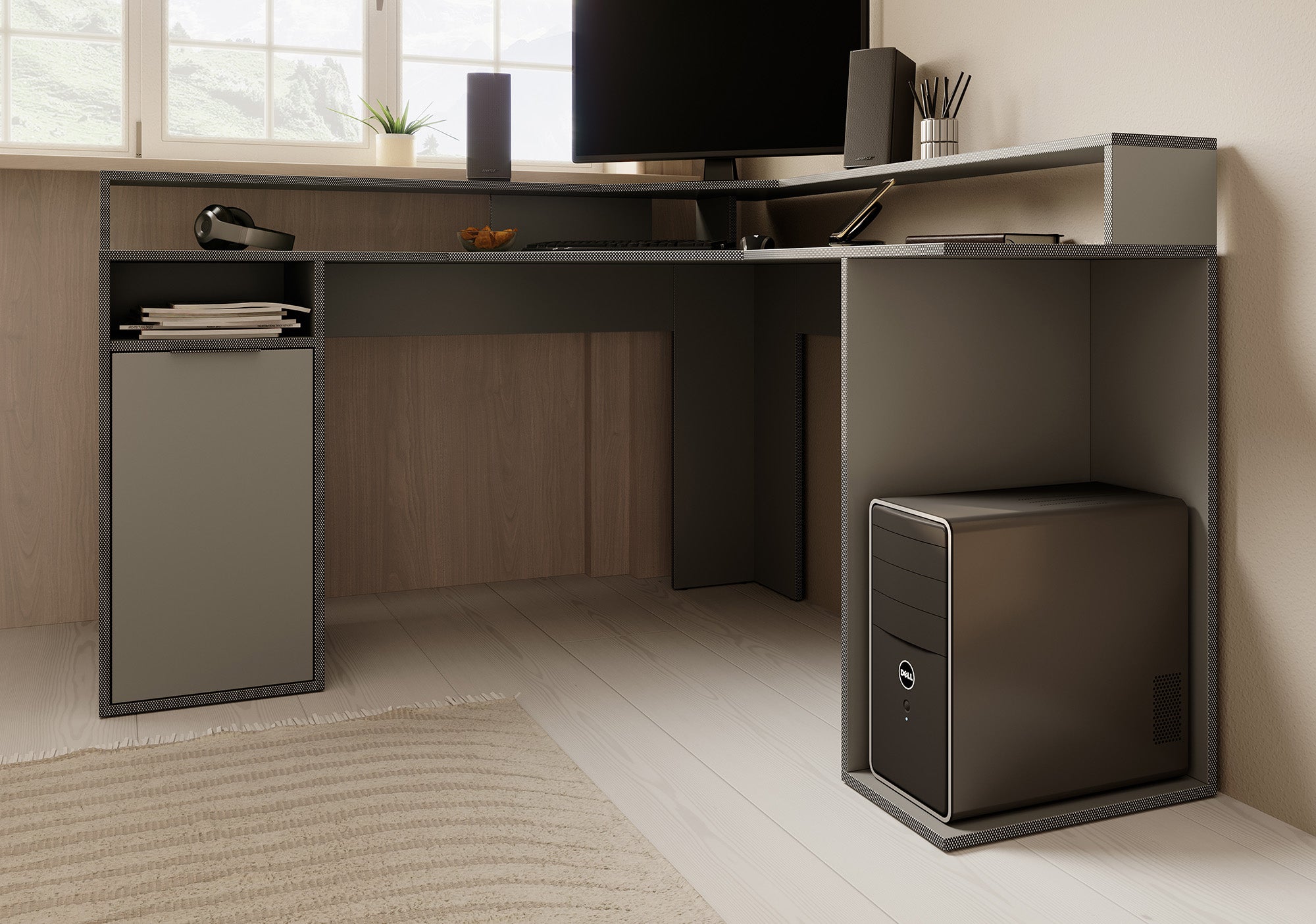 Charlotte  - Bureau - Grijs - 139x139 cm