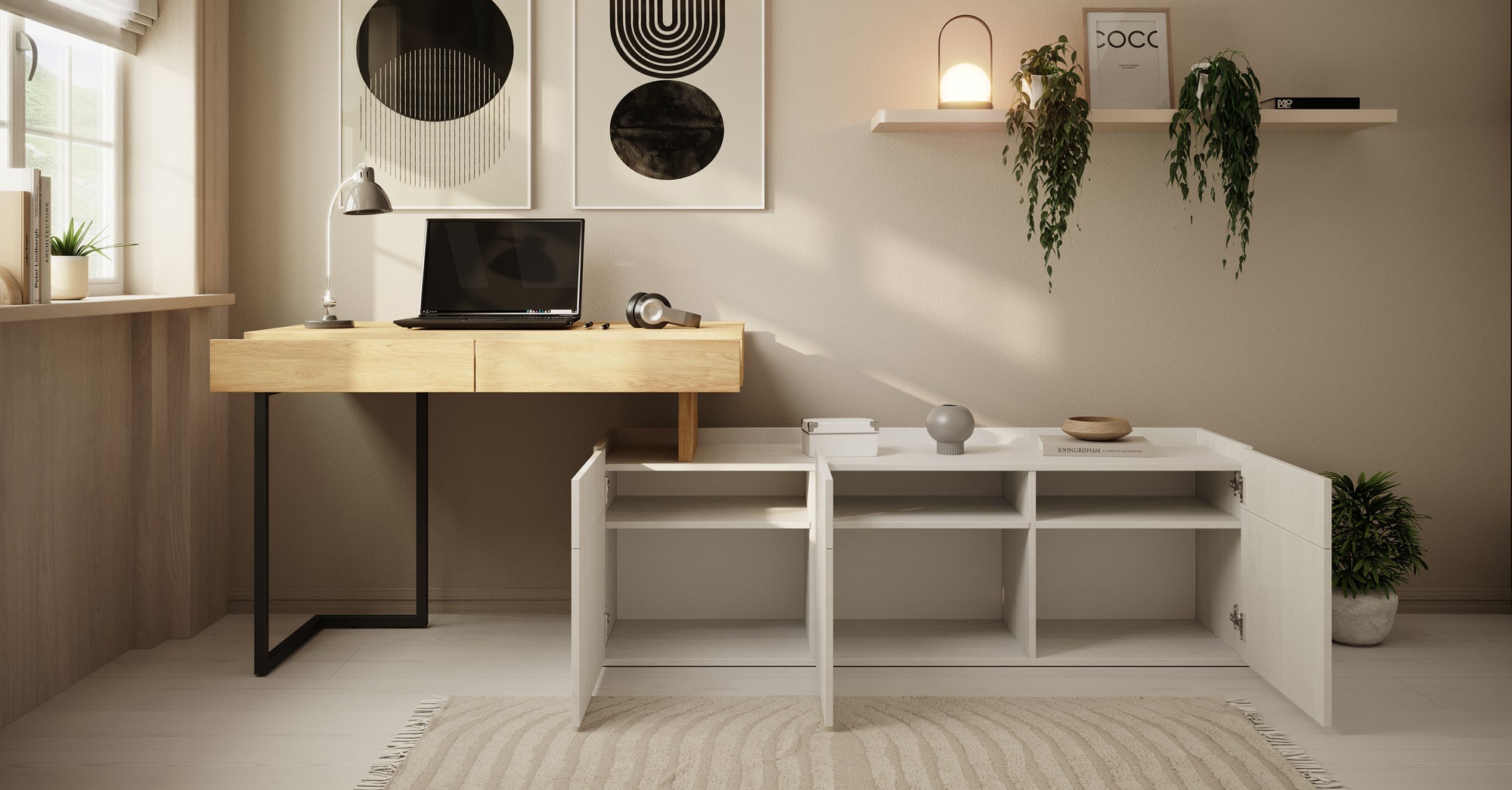 Floren - Bureau - Eiken - 239x61 cm