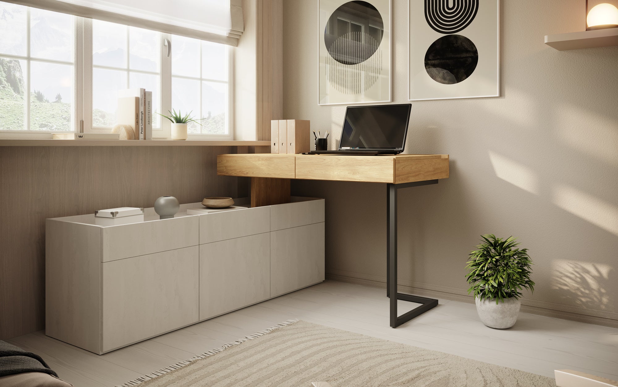 Floren - Bureau - Eiken - 239x61 cm