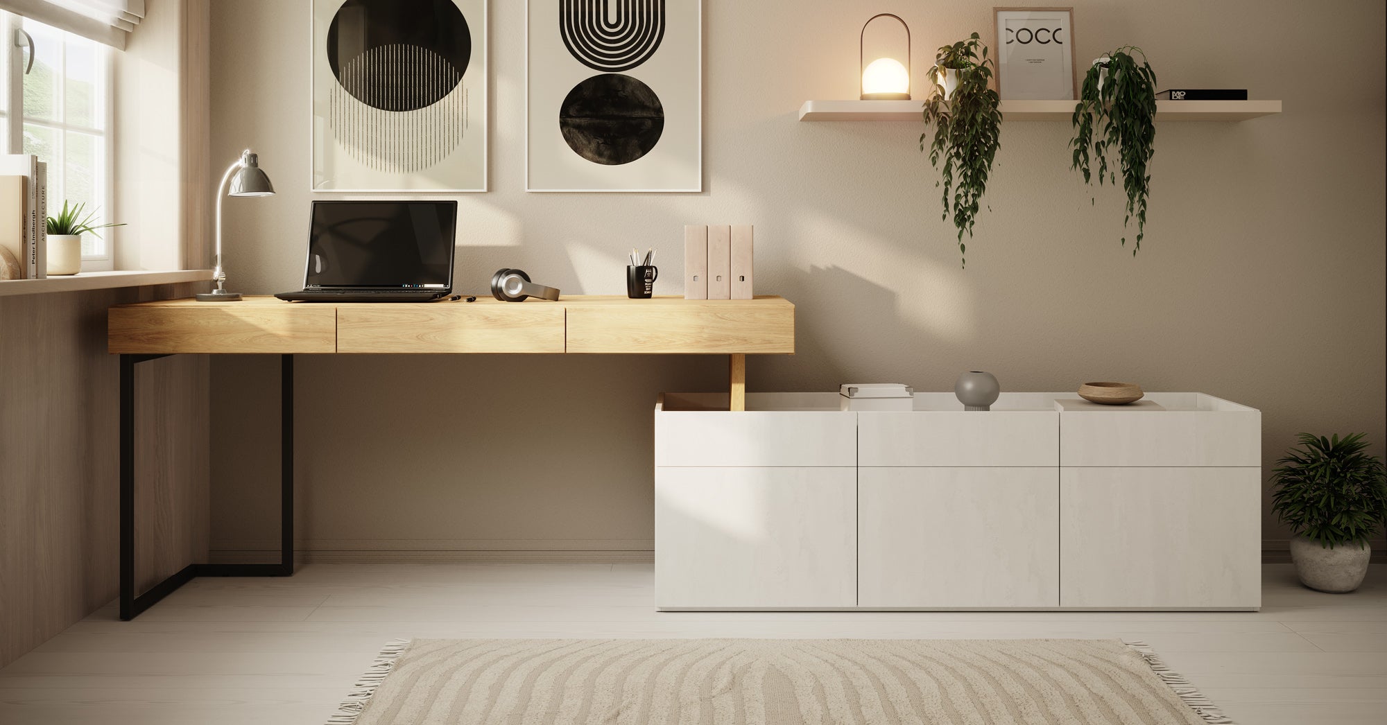 Floren - Bureau - Eiken - 279x61 cm