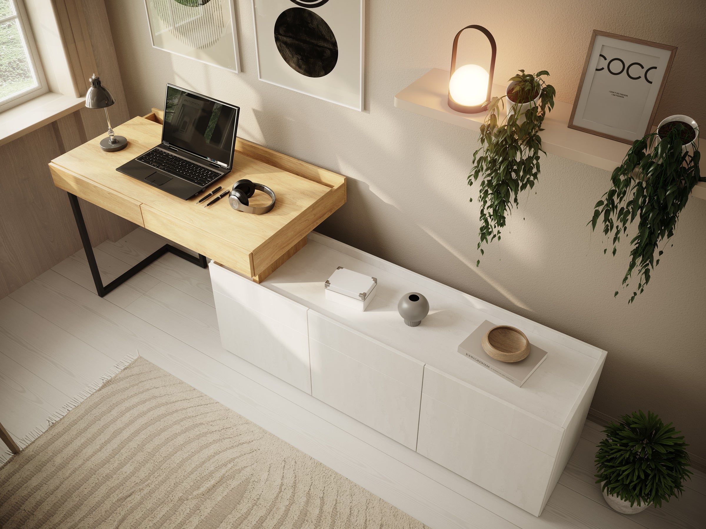 Floren - Bureau - Eiken - 239x61 cm
