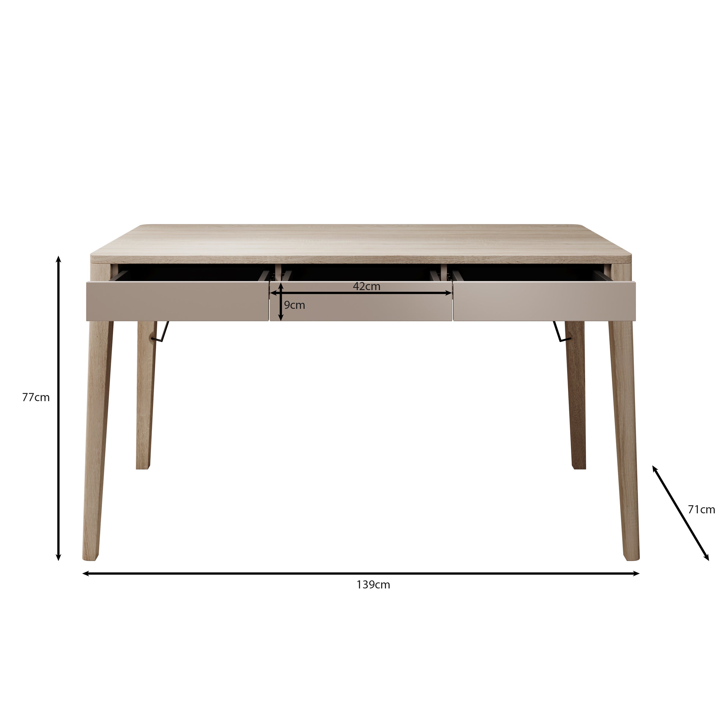 Mazar - Bureau - Licht Eiken - 139x71 cm