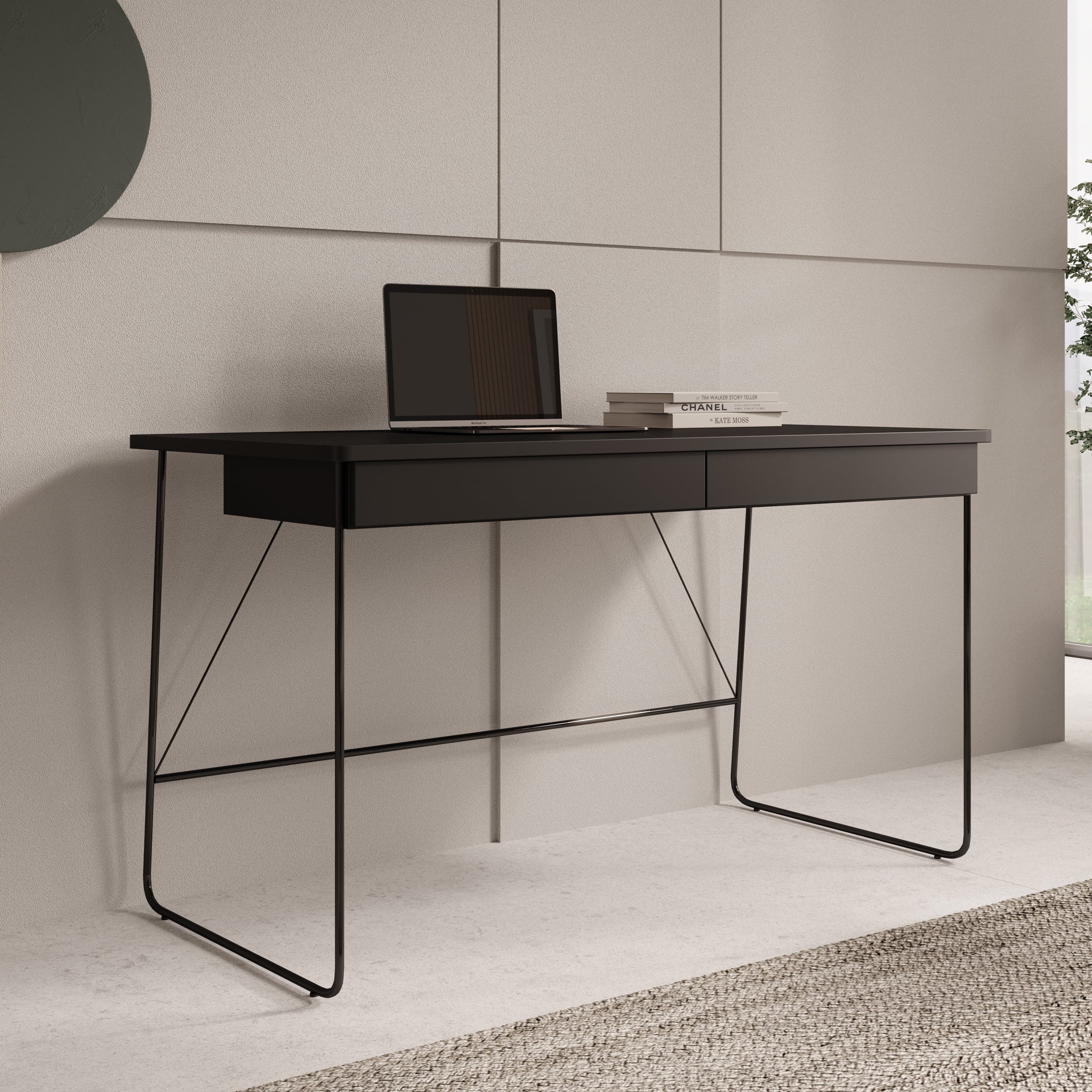 Medea - Bureau - Zwart - 135x67 cm