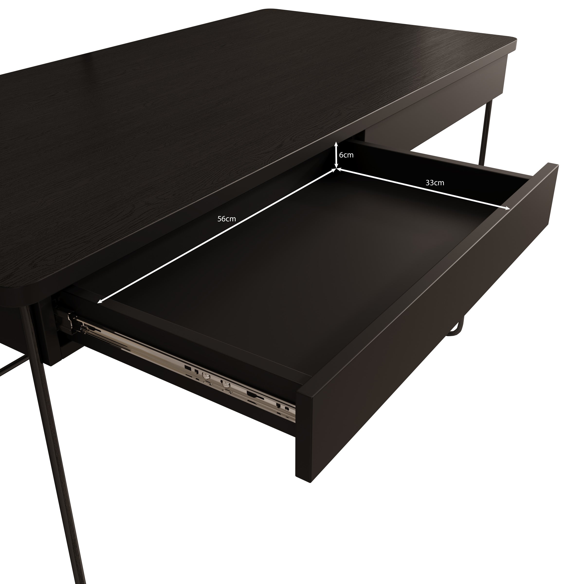 Medea - Bureau - Zwart - 135x67 cm