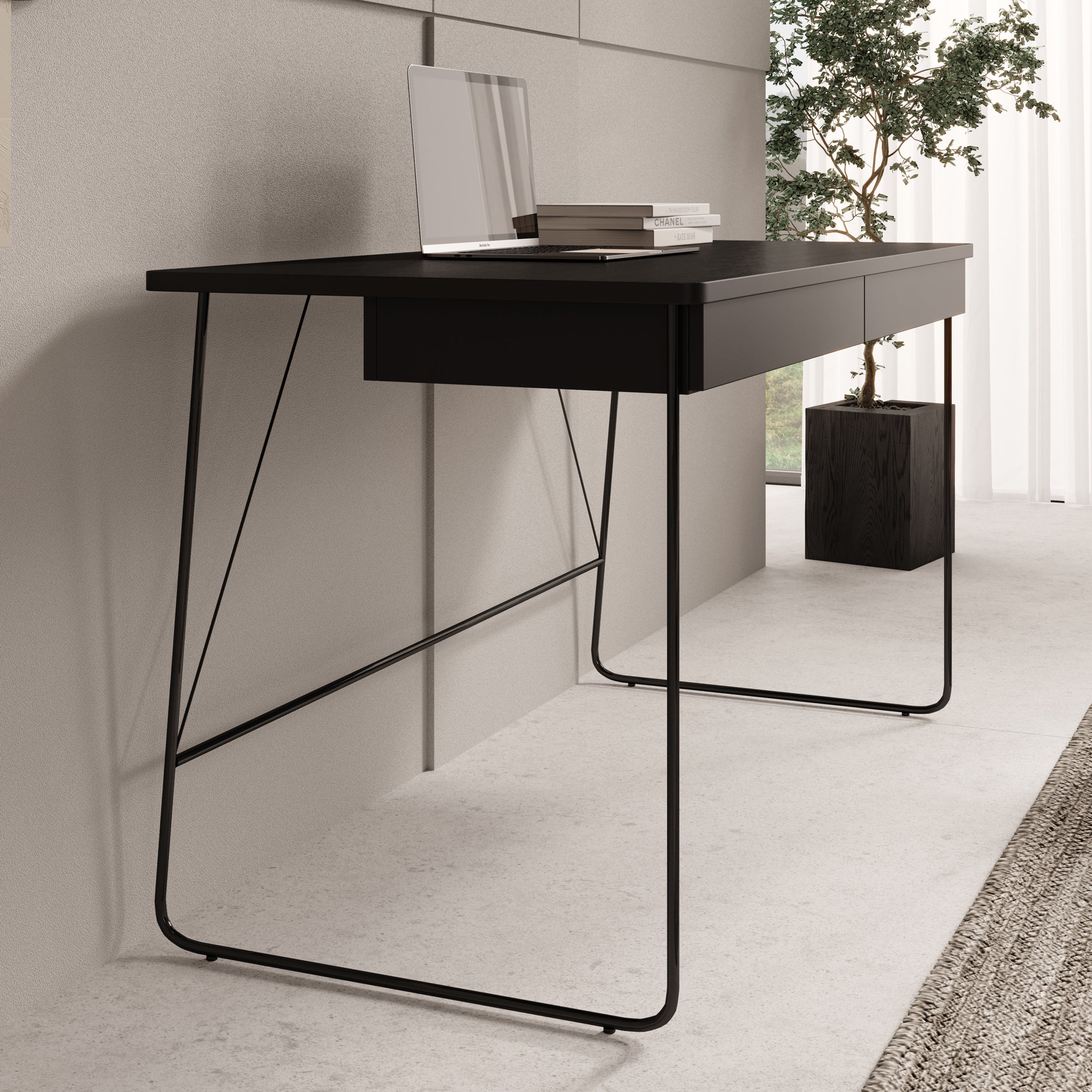 Medea - Bureau - Zwart - 135x67 cm