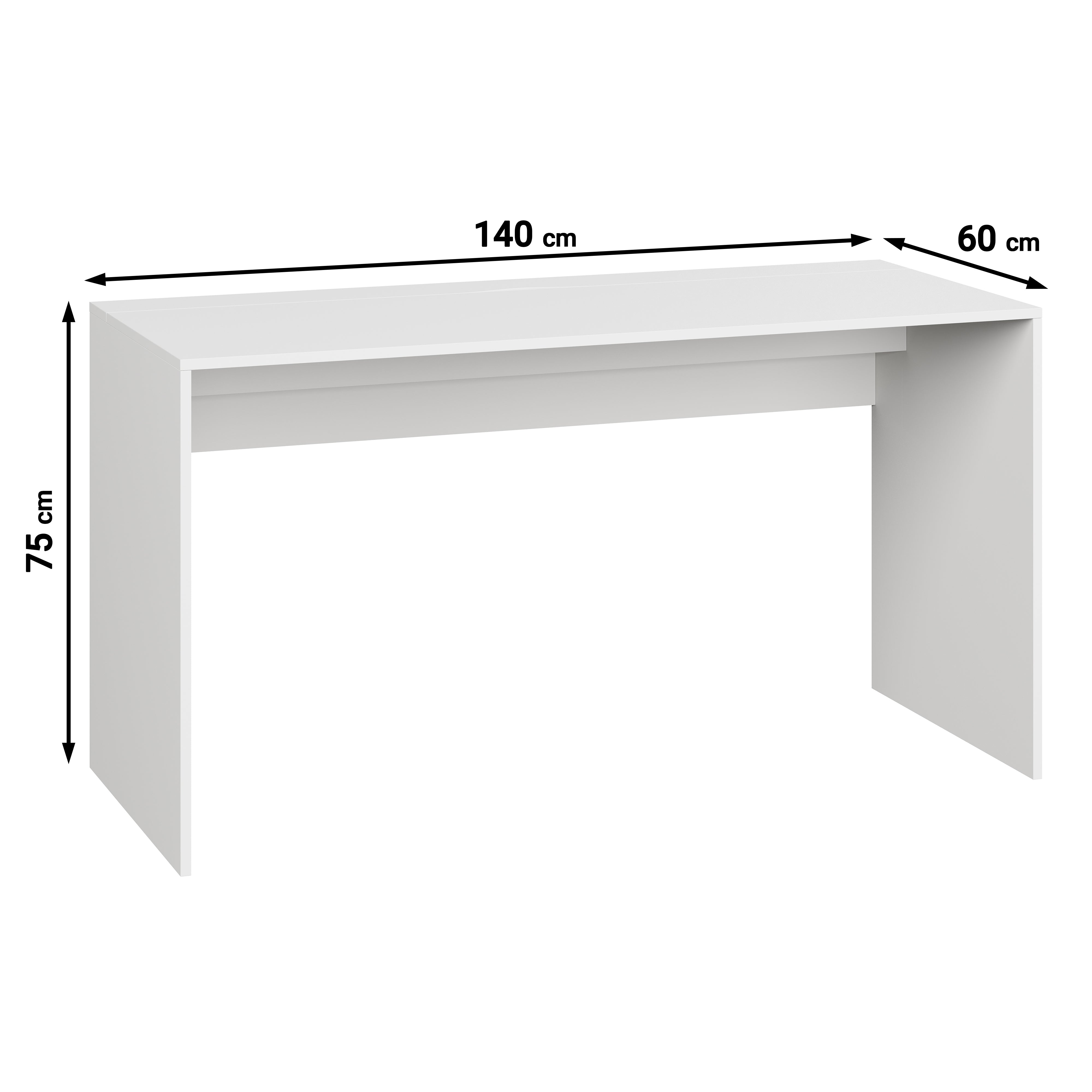 Nyon - Bureau - Wit - 140x60 cm