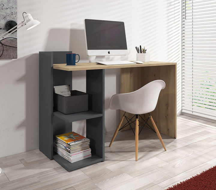 Pierre - Bureau - Eiken/antraciet - 120x52 cm