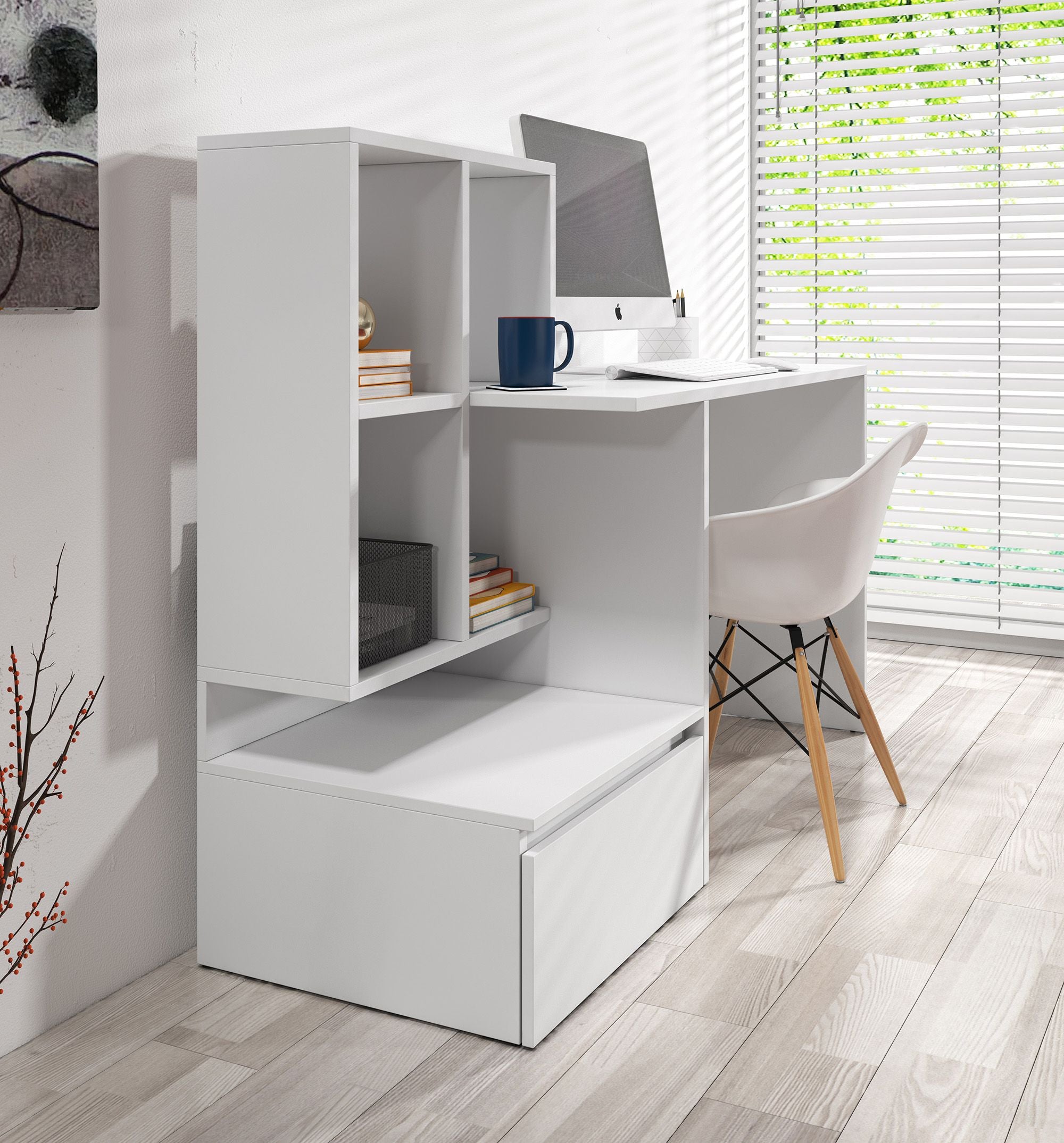 Pierre 2 - Bureau - Wit - 145x52 cm