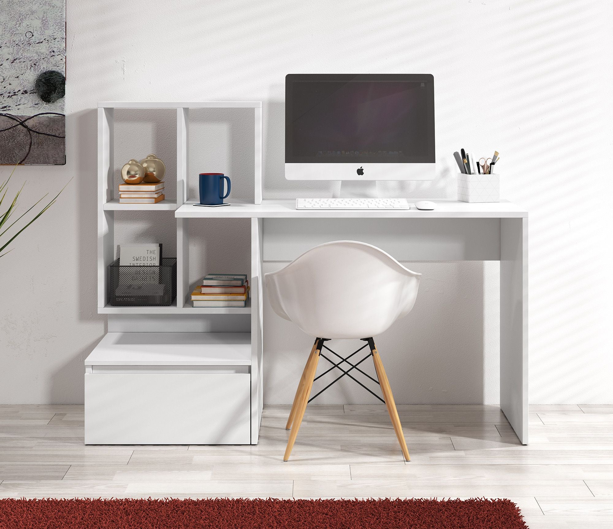 Pierre 2 - Bureau - Wit - 145x52 cm