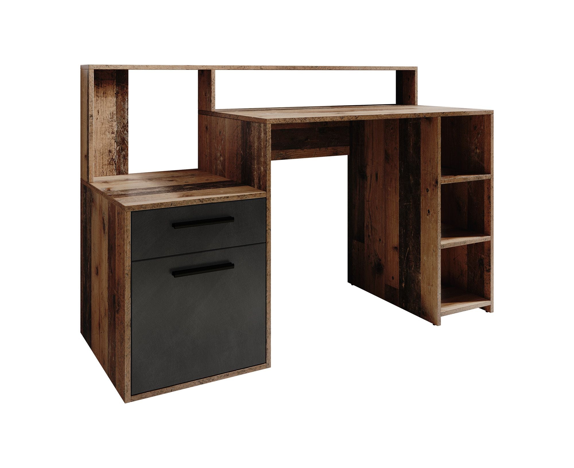 Pierre 5 - Bureau - Donker eiken/antraciet - 139x54 cm