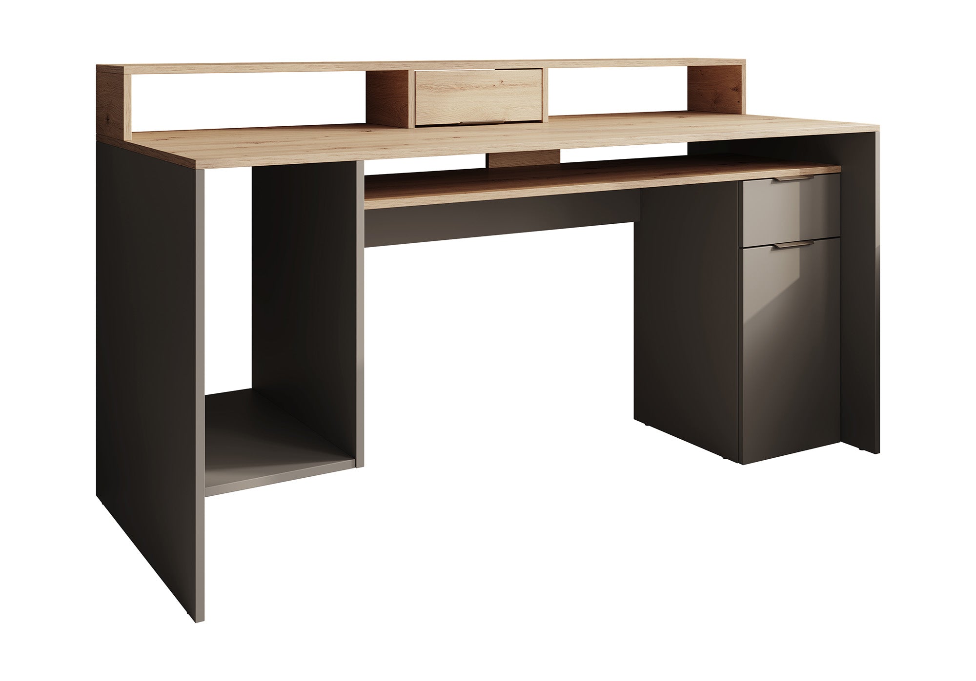 Ryan - Bureau - Grijs/eiken - 160x70 cm