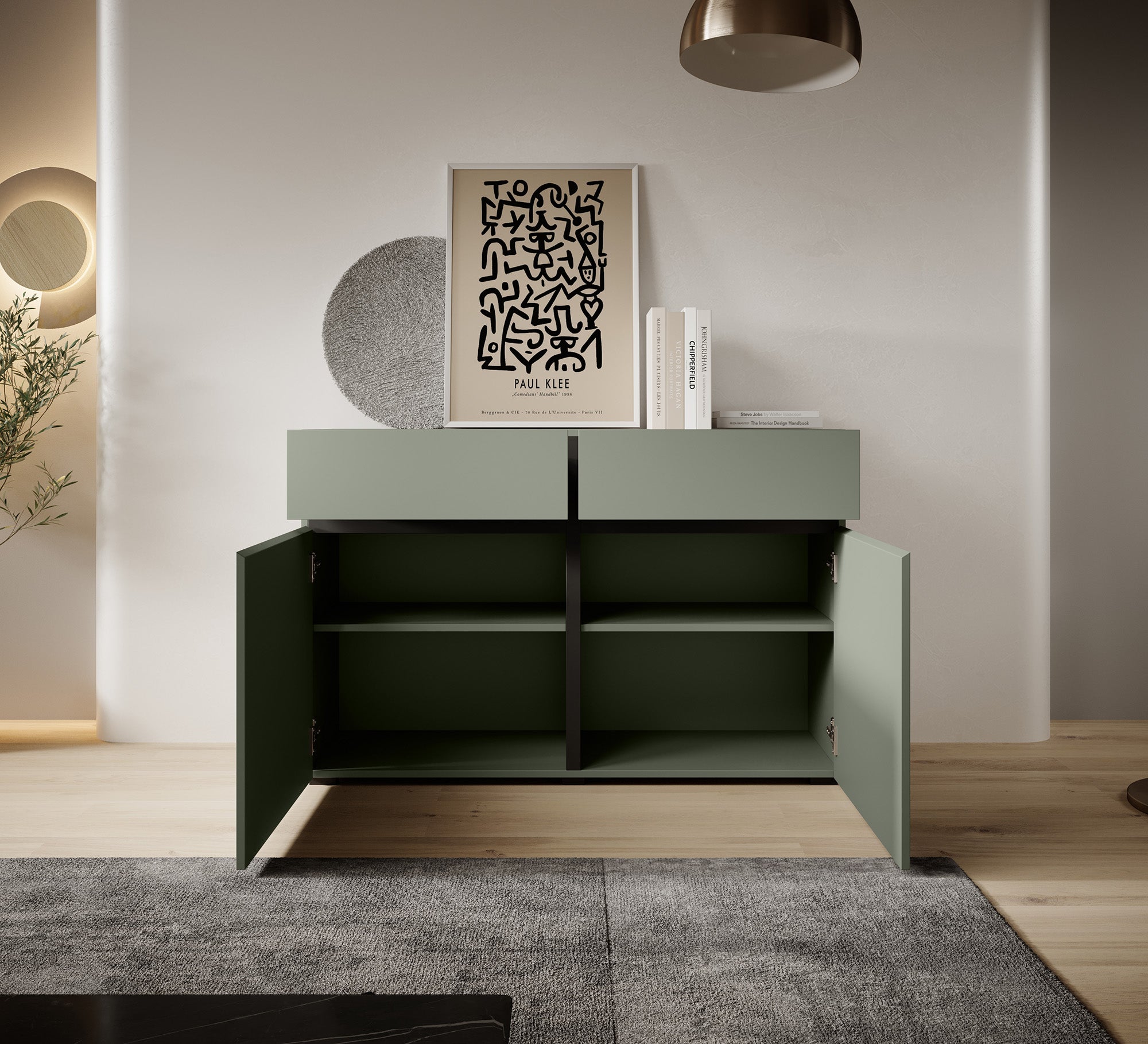 Cainan - Dressoir - Groen - 119x40x78 cm