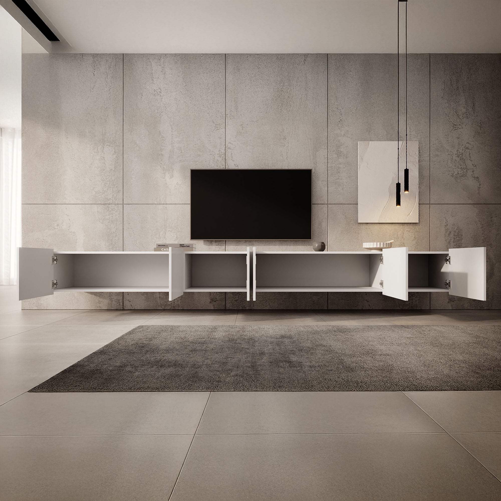 Calabas - TV-Meubel met 6 deuren - Wit - 300 cm