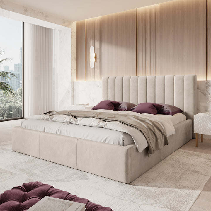 Chief - Tweepersoonsbed - Velvet beige - 180x200 cm