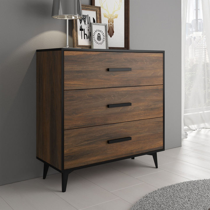 Frey - Ladekast - Donker eiken/zwart - 91x40x95 cm