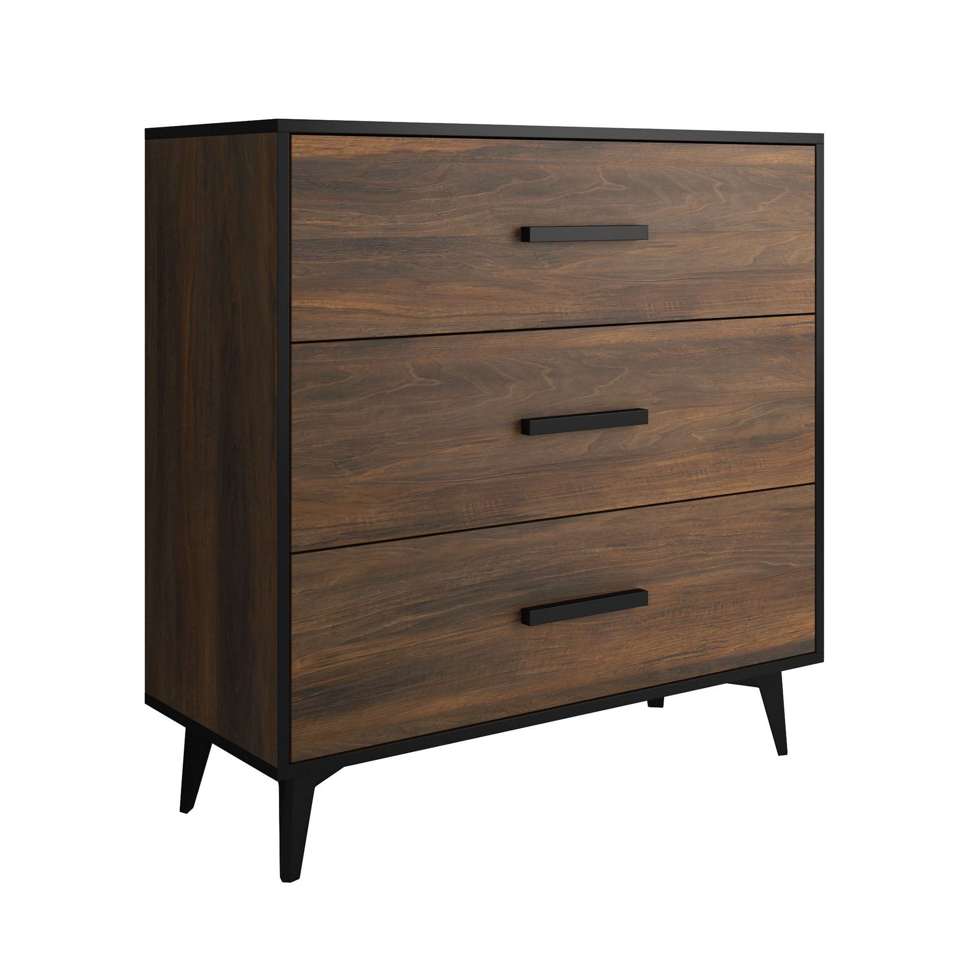 Frey - Ladekast - Donker eiken/zwart - 91x40x95 cm