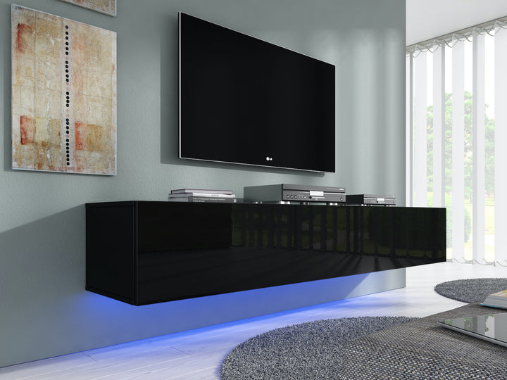 Dario - TV-Meubel met verlichting - Zwart - 180 cm