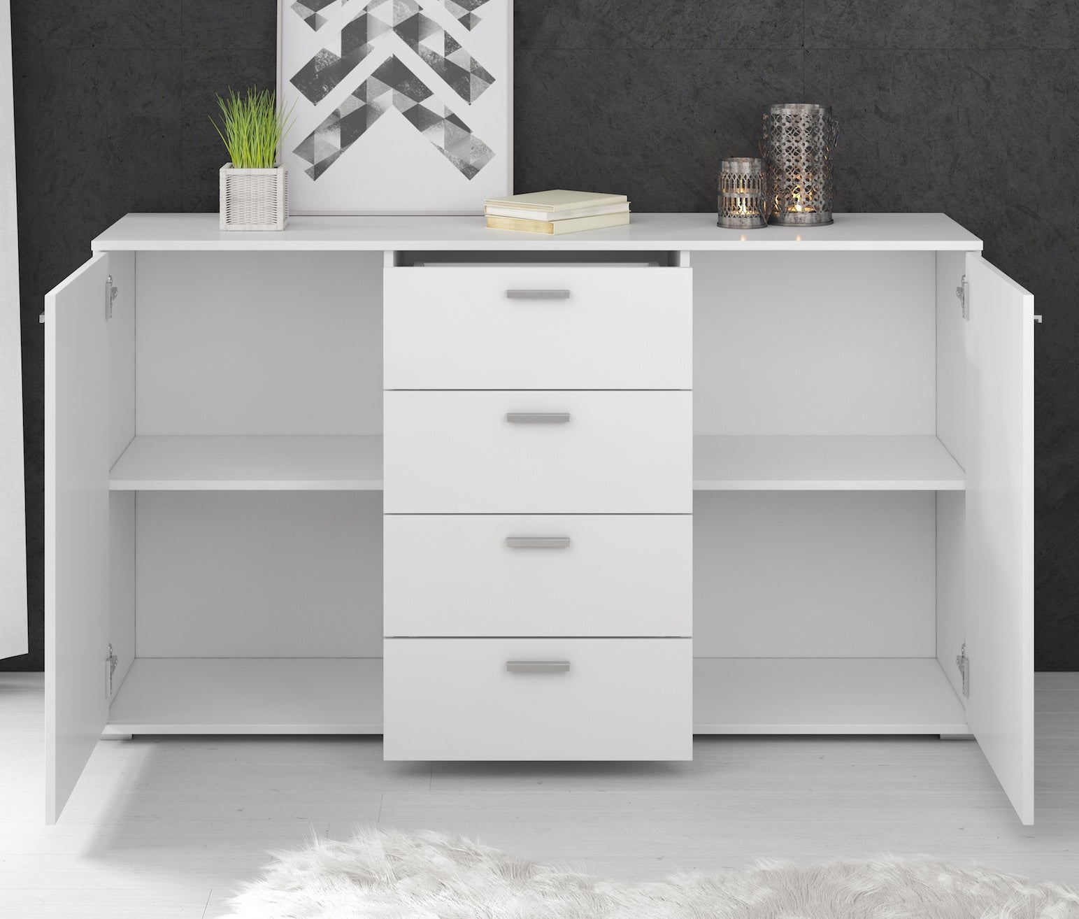 Dento - Dressoir - Wit - 150x40x85 cm