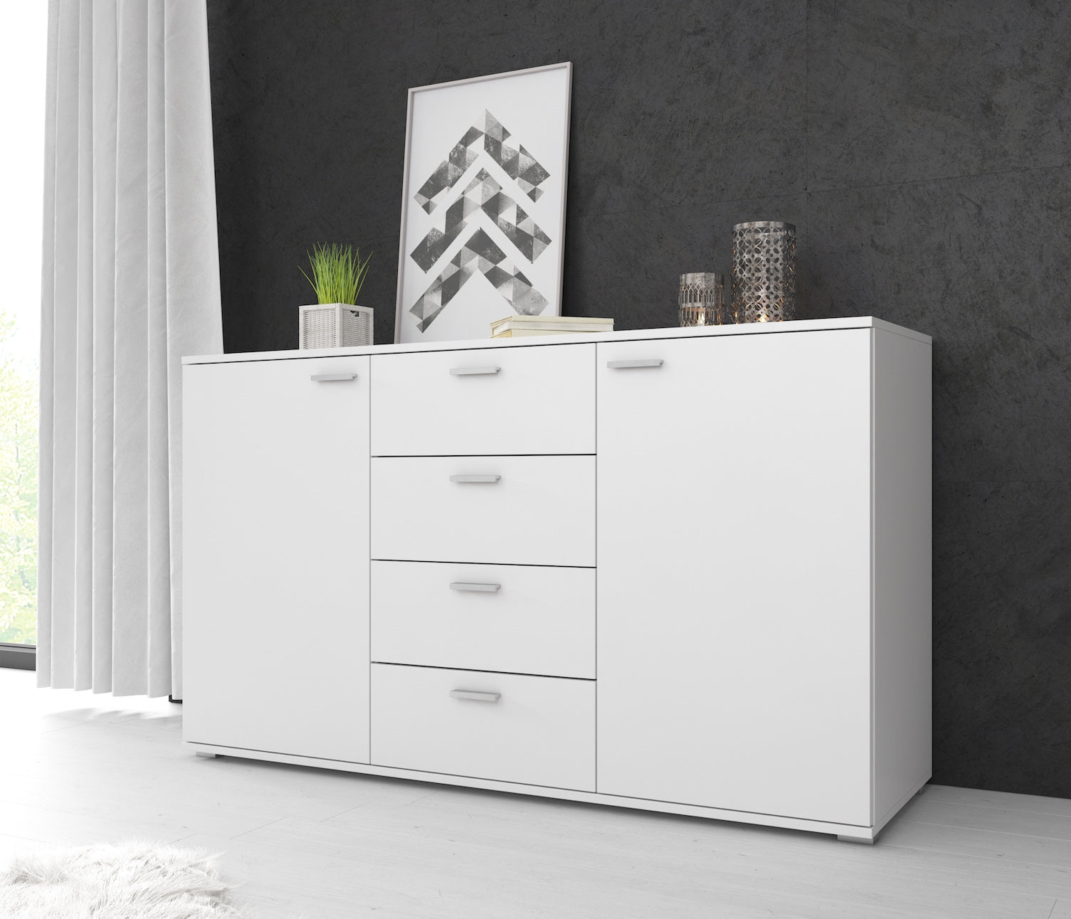 Dento - Dressoir - Wit - 150x40x85 cm
