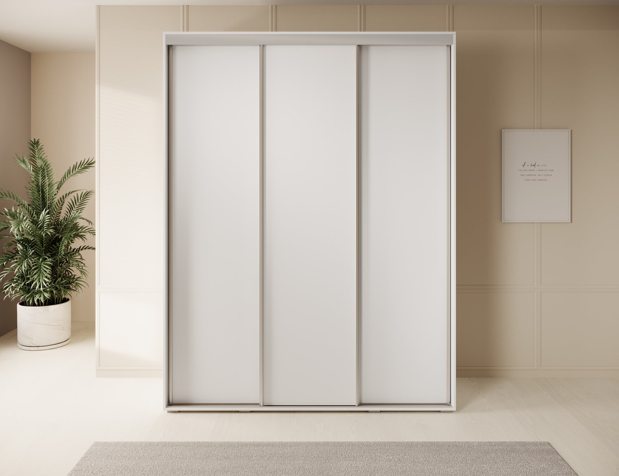 Dreamer - Kledingkast met schuifdeuren - Wit - 180x60x235 cm