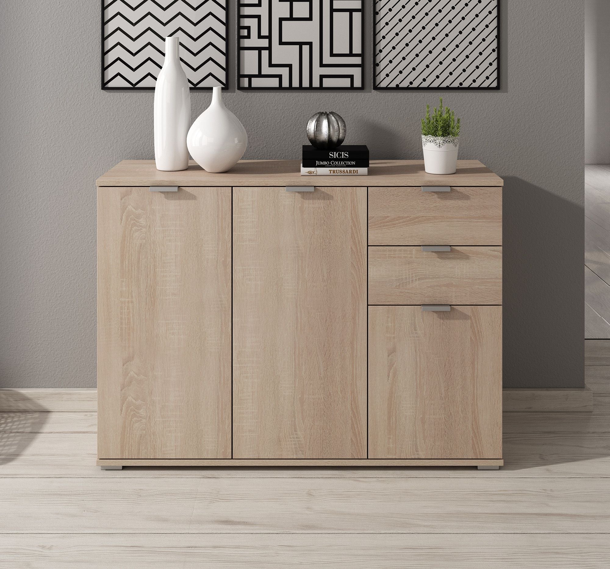 Adita 3 - Dressoir - Licht eiken - 107x35x75 cm