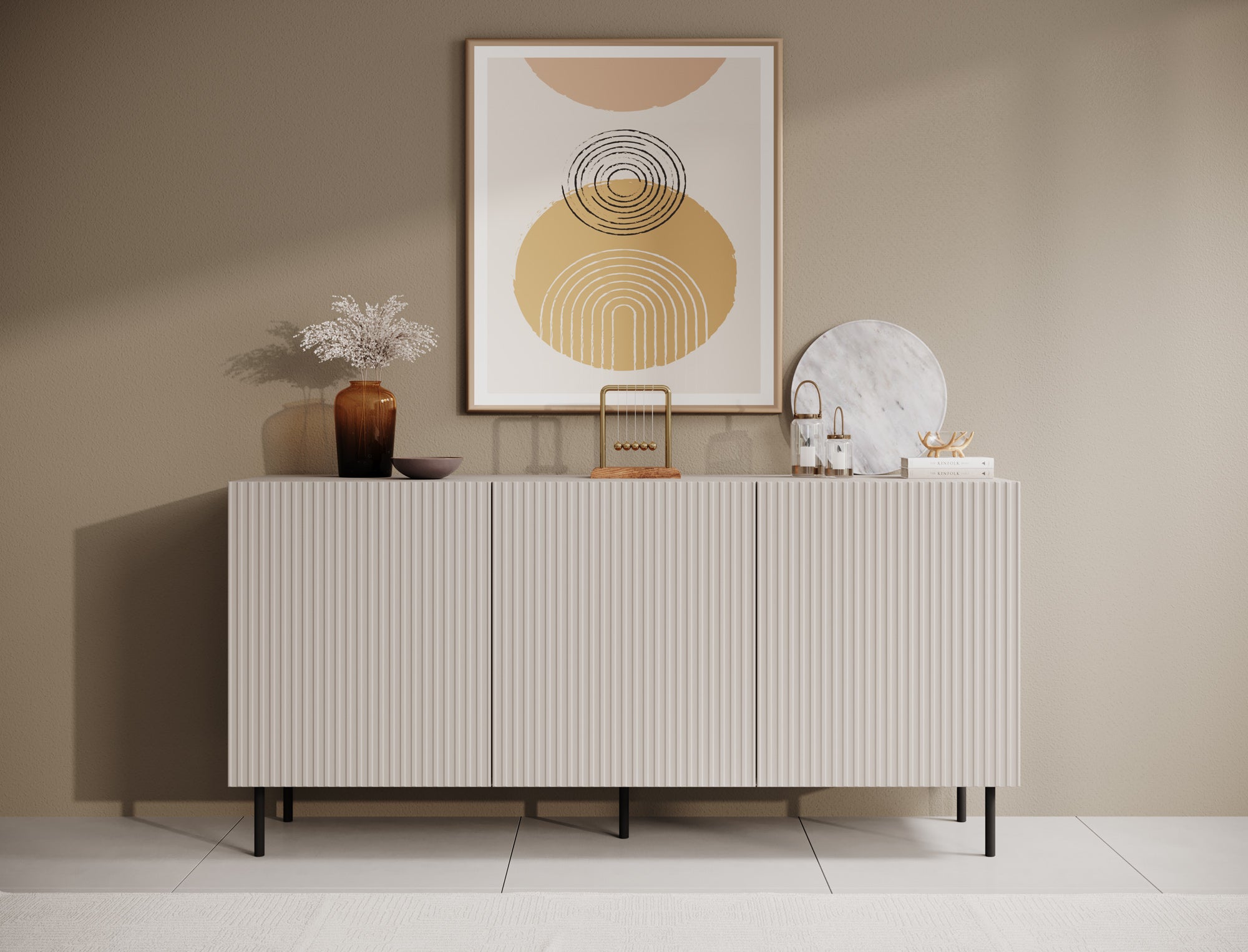 Alex - Dressoir - Beige - 156x42x76 cm