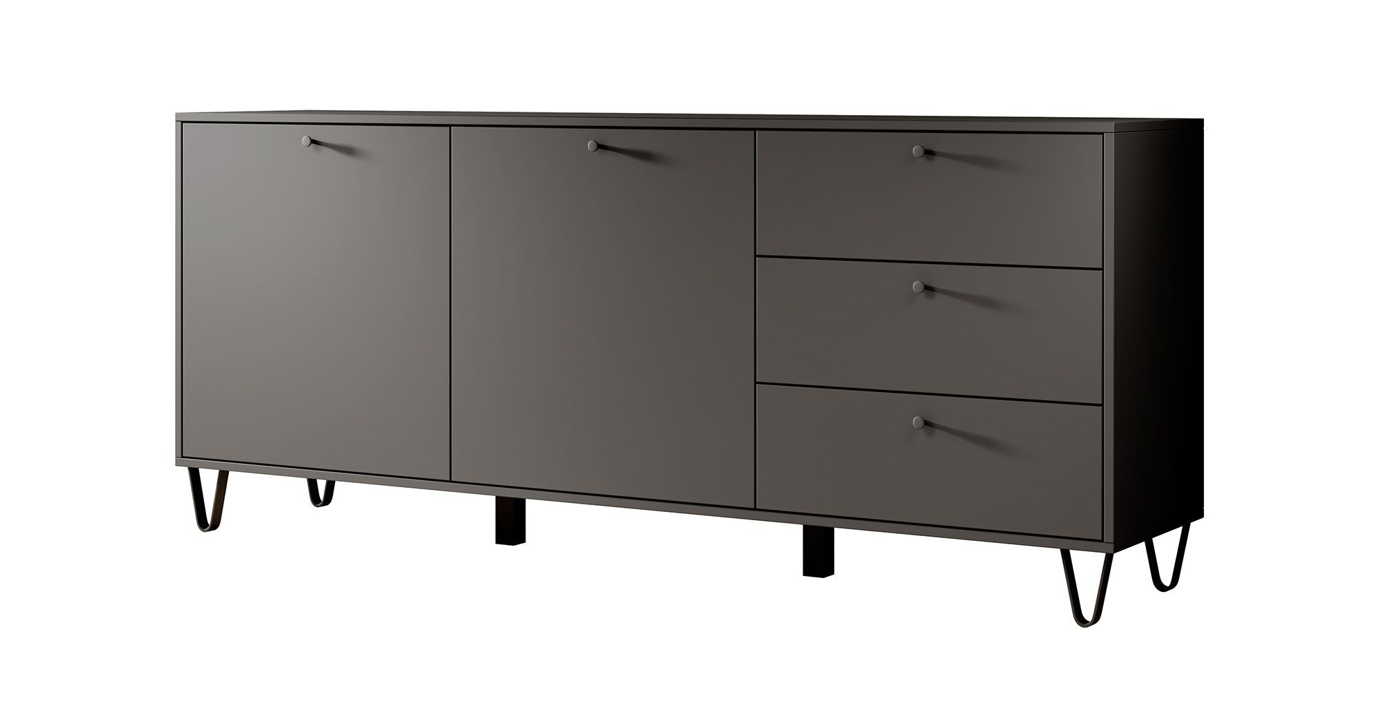 Apula - Dressoir - Antraciet - 184x40x75 cm